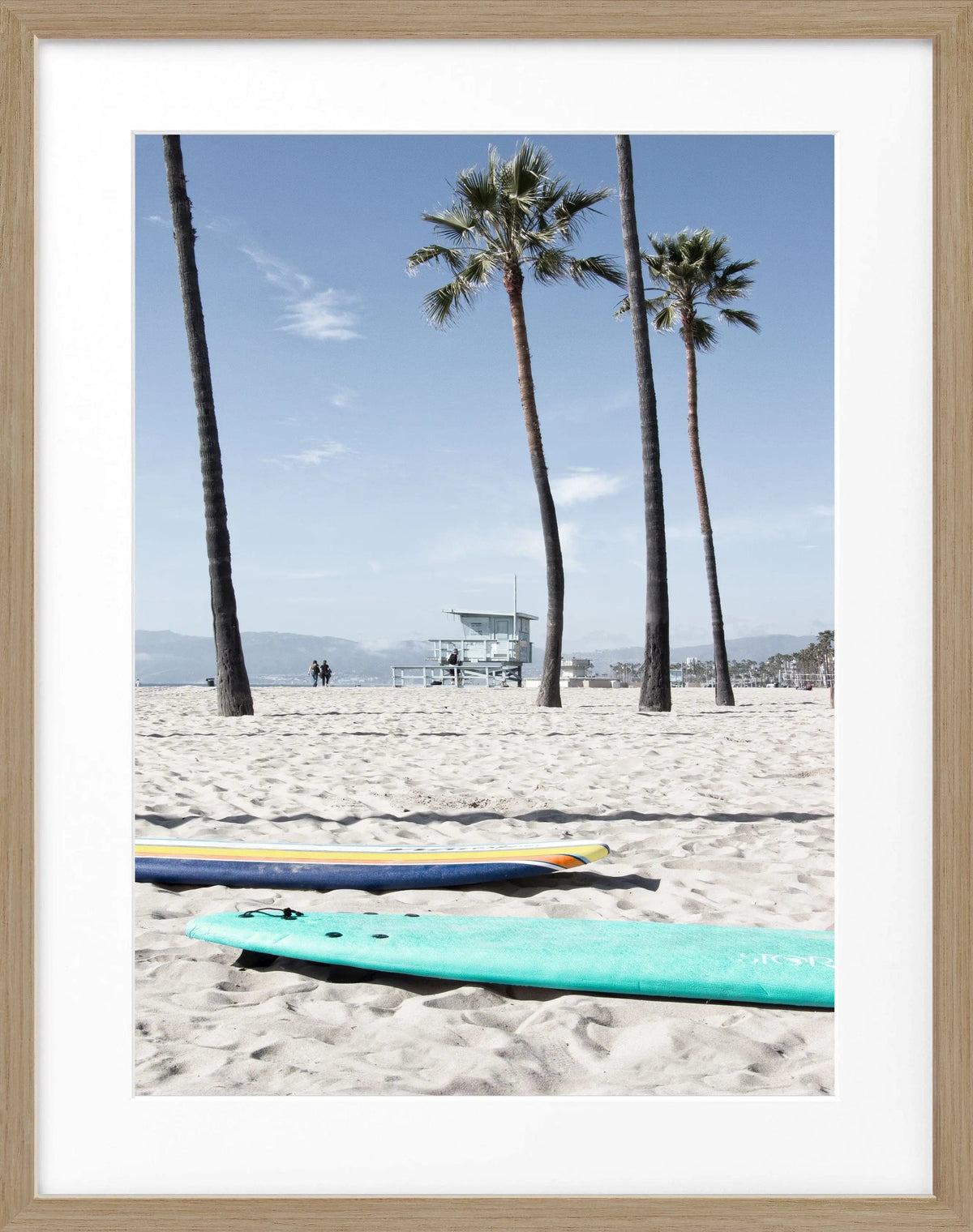 Schwarz-weiß Poster mit Rahmen, Kalifornien Venice Beach, Cosman-Photocollection, 25x31 cm, Wanddekoration