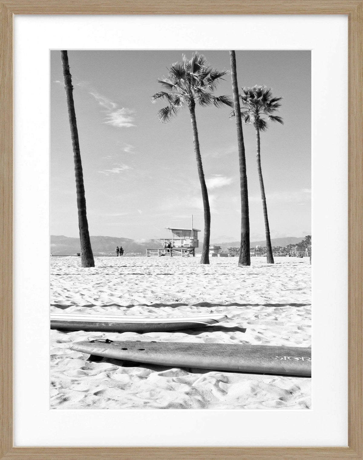 Schwarz-weiß Poster mit Rahmen, Kalifornien Venice Beach, von Cosman-Photocollection, 25x31 cm, stilvolle Wanddekoration