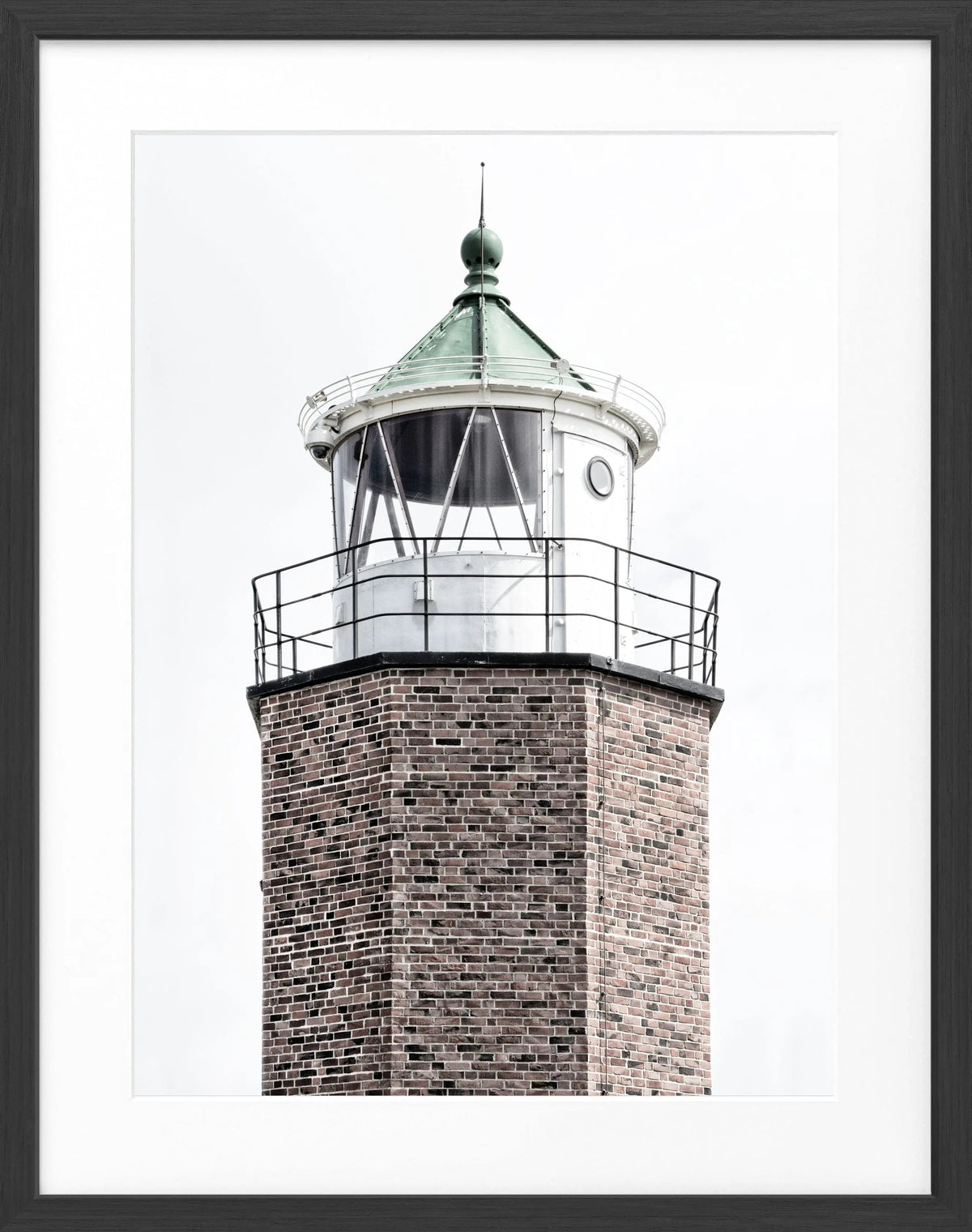 Schwarz-weiß Poster mit Rahmen, Leuchtturm am Roten Kliff auf Sylt, von Cosman-Photocollection, 25x31 cm, dekoratives Wandbild