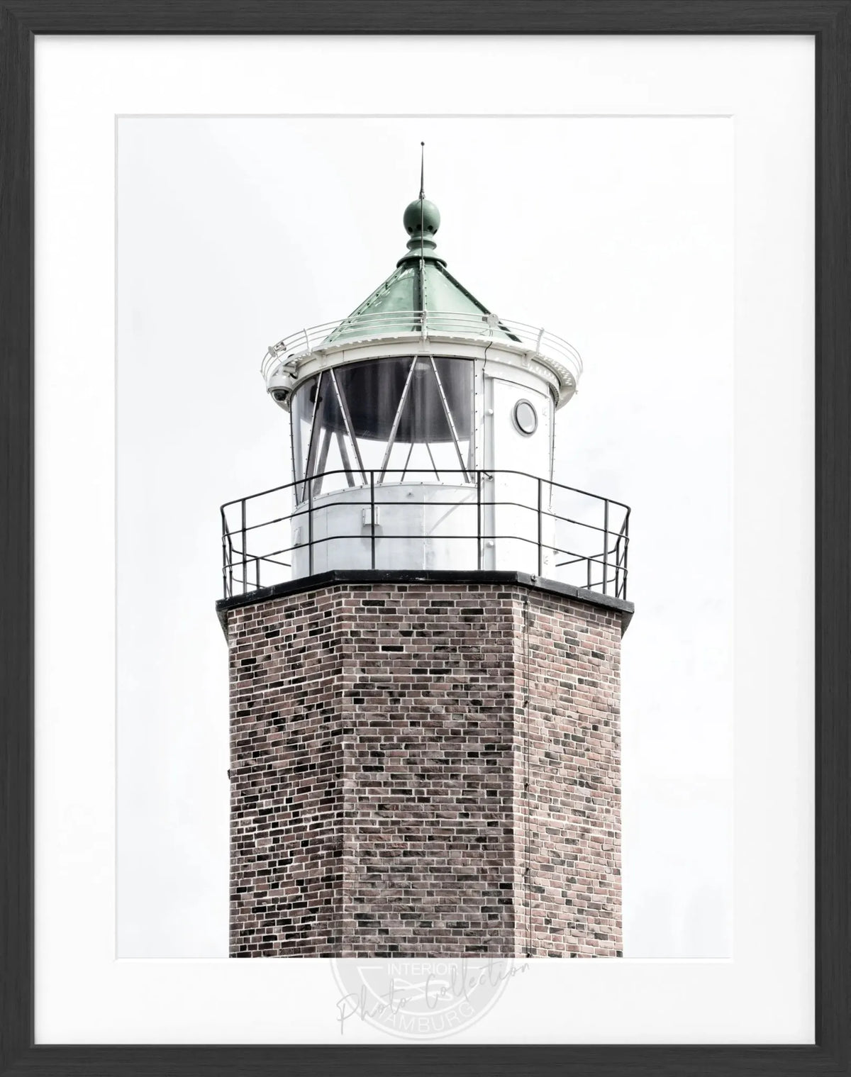 Schwarz-weiß Poster mit Rahmen, Leuchtturm am Roten Kliff auf Sylt, von Cosman-Photocollection, 25x31 cm, dekoratives Wandbild