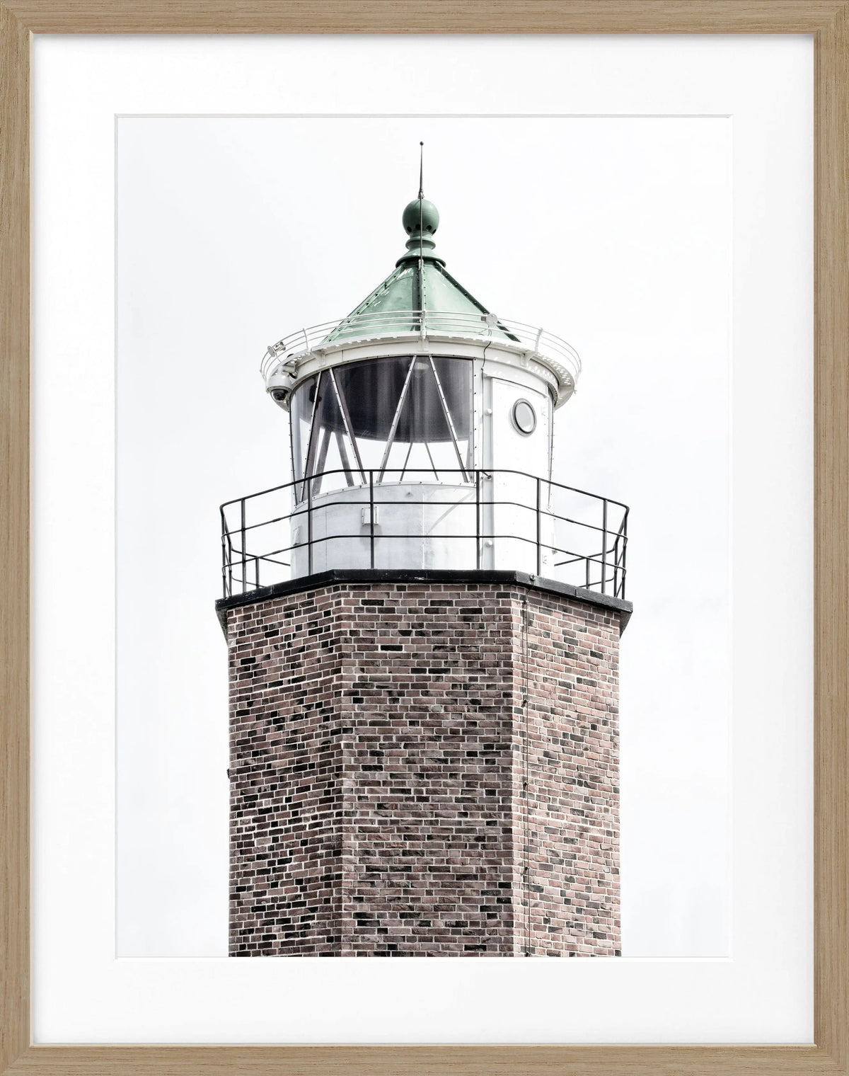 Schwarz-weiß Poster mit Rahmen, Leuchtturm am Roten Kliff auf Sylt, von Cosman-Photocollection, 25x31 cm, Wanddekoration