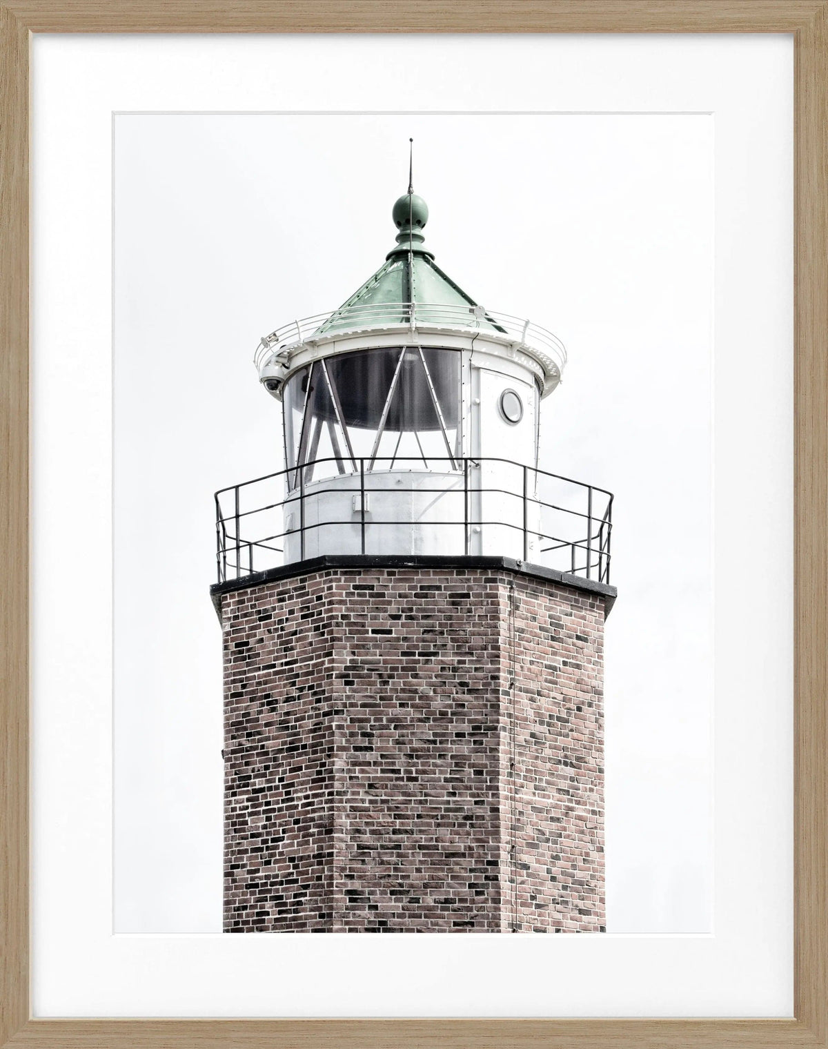 Schwarz-weiß Poster mit Rahmen, Leuchtturm am Roten Kliff auf Sylt, von Cosman-Photocollection, 25x31 cm, Wanddekoration