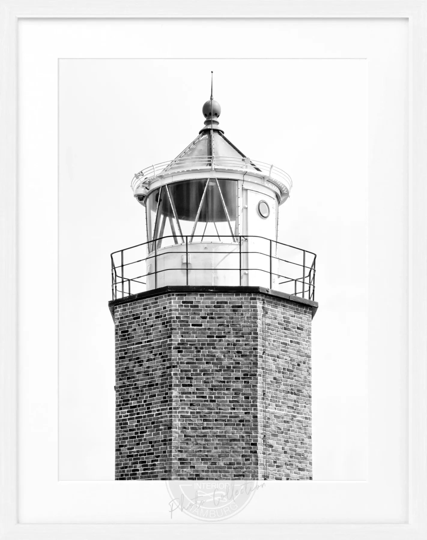 Schwarz-weiß Poster mit Rahmen, Leuchtturm ’Rotes Kliff’ Sylt, 25x31cm, von Cosman-Photocollection, Wanddekoration