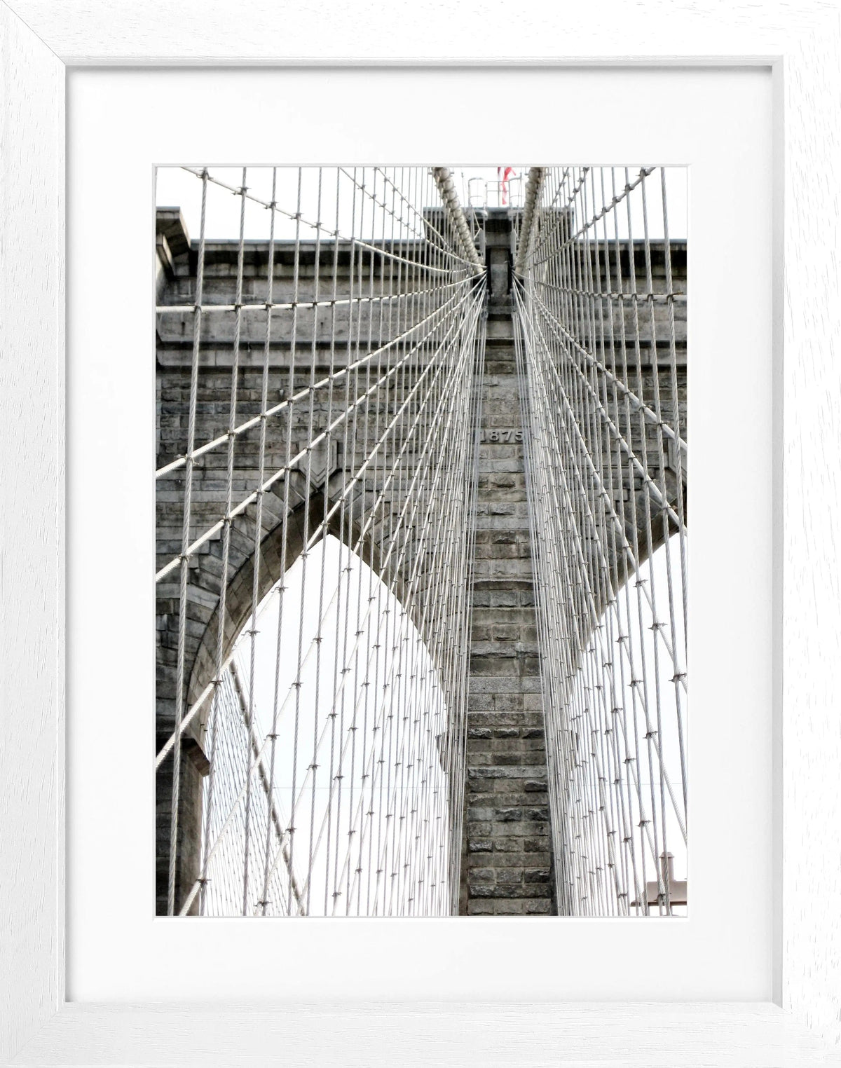 Schwarz-weiß Poster mit Rahmen von Cosman-Photocollection, New York Brooklyn Bridge, 25x31cm, Wanddekoration