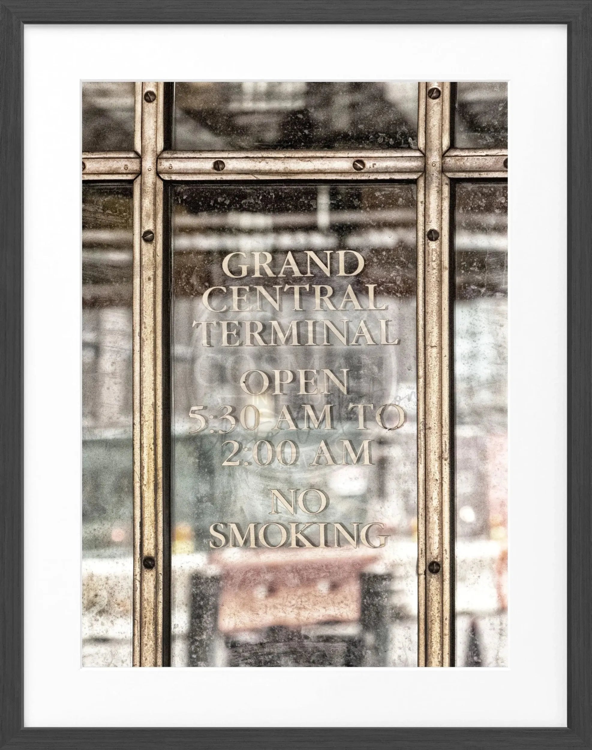Schwarz-weiß Poster mit Rahmen von Cosman-Photocollection, New York Central Station, 25x31 cm, Wanddekoration, urbanes Motiv