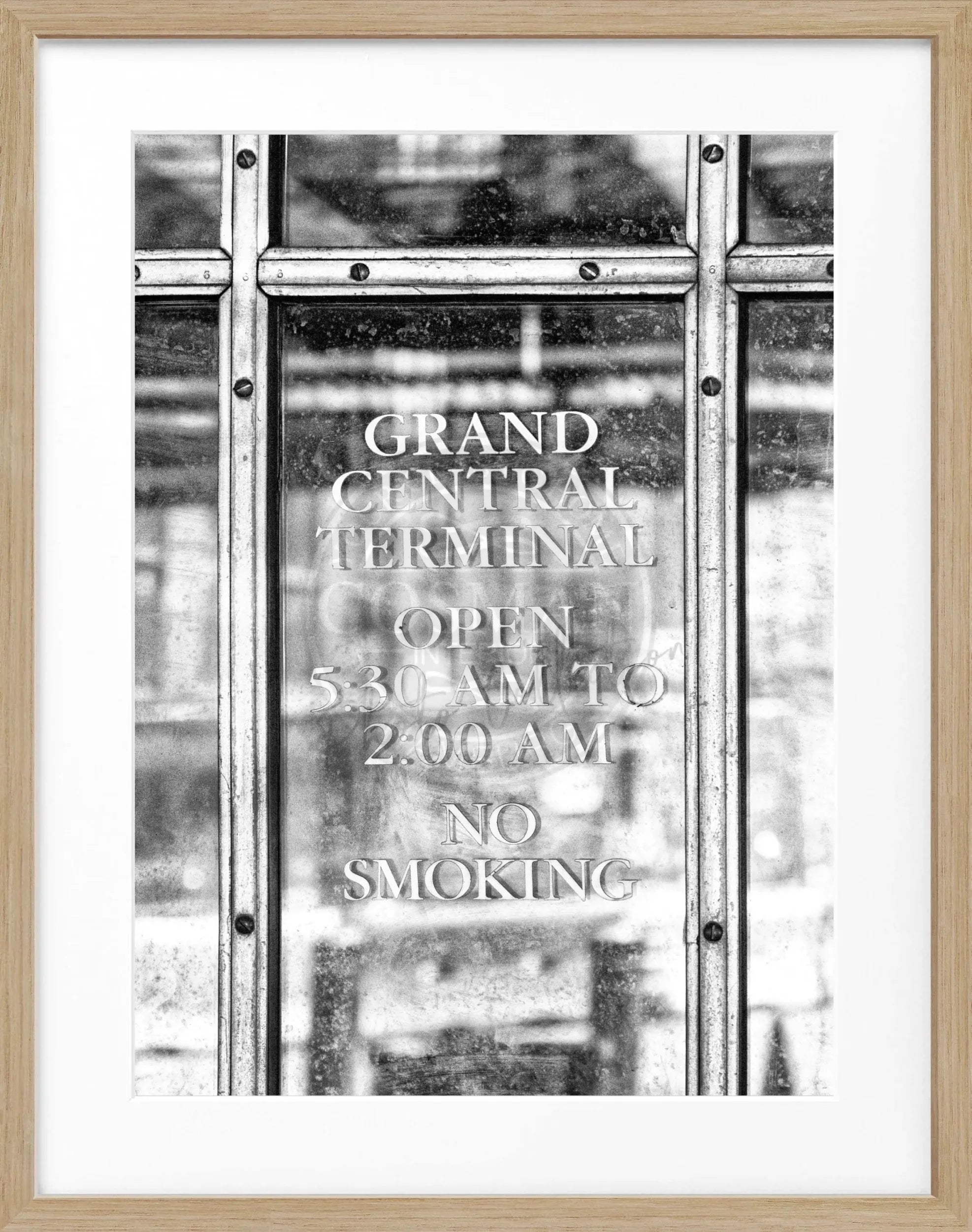 Schwarz-weiß Poster mit Rahmen von Cosman-Photocollection, Motiv New York Central Station, 25x31 cm, Wanddekoration