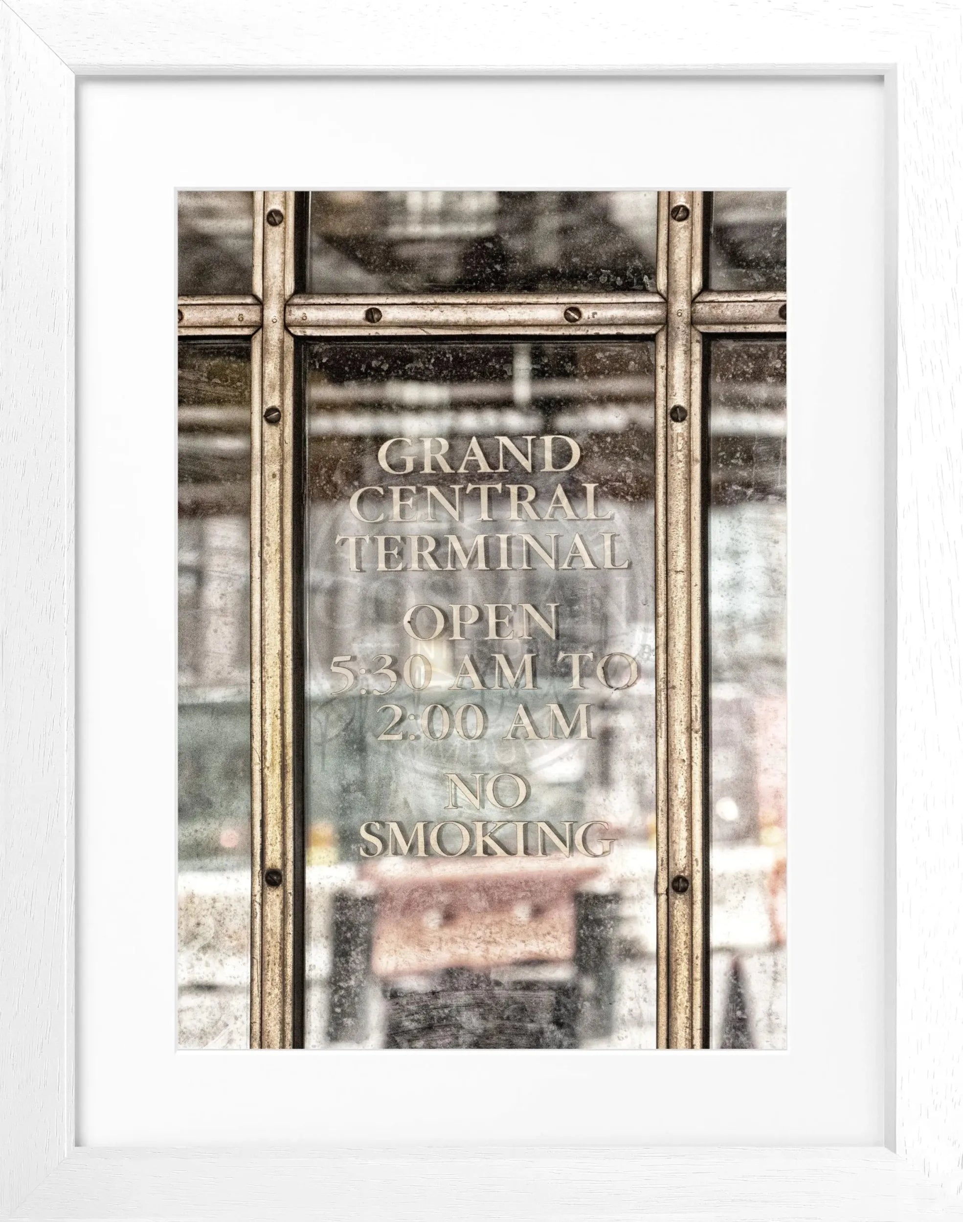 Schwarz-weiß Poster mit Rahmen von Cosman-Photocollection, New York Central Station, 25x31 cm, urbanes Stadtmotiv
