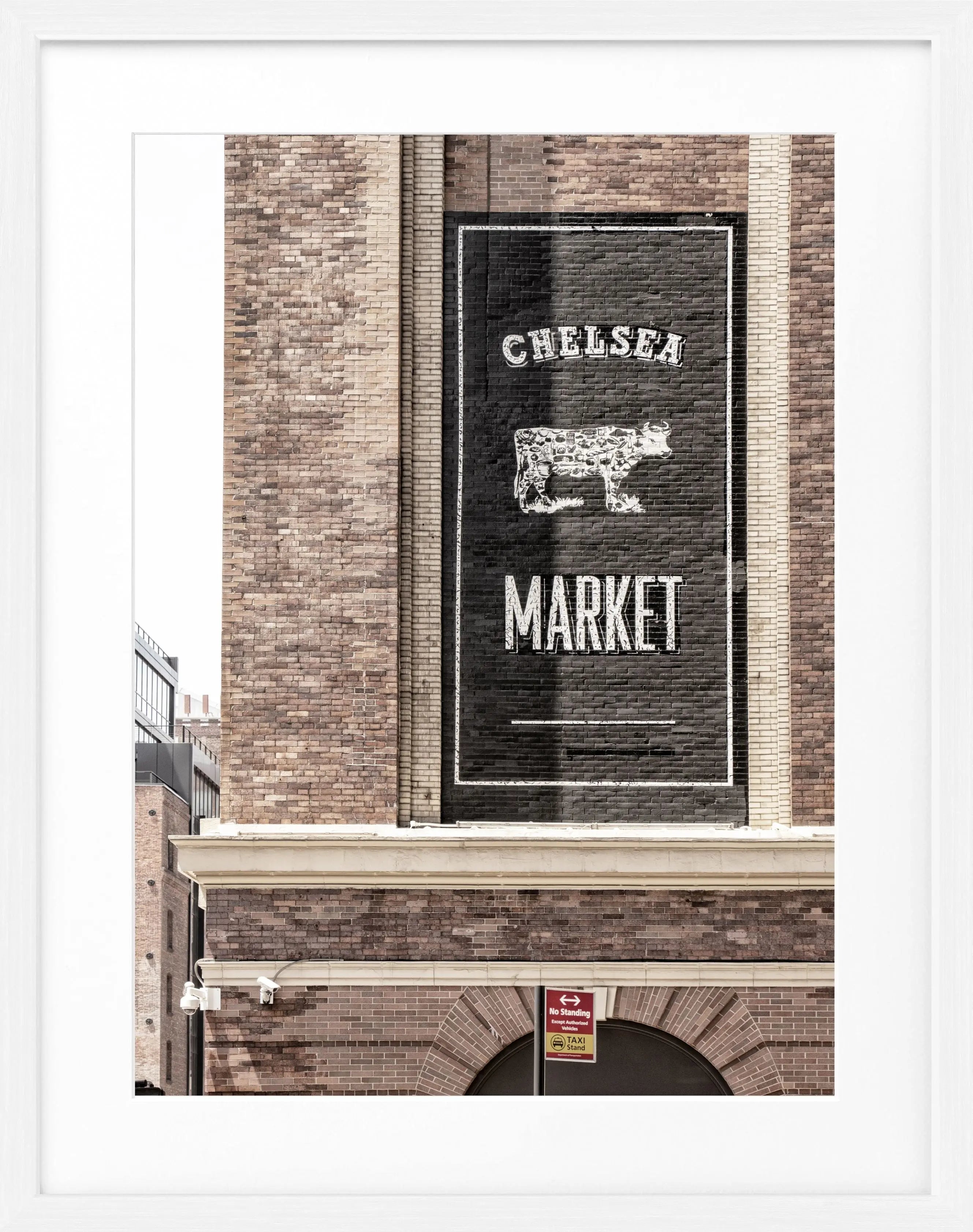 Schwarz-weiß Poster mit Rahmen, New York Chelsea Market, von Cosman-Photocollection, Maße 25x31cm, urbanes Stadtmotiv
