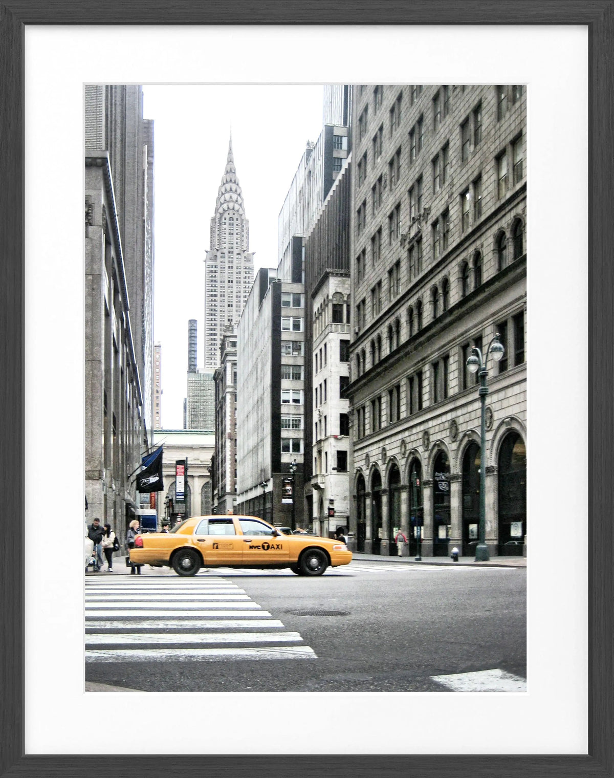 Schwarz-weiß Poster mit Rahmen, New York Chrysler Building, 25x31cm, von Cosman-Photocollection, Wanddekoration