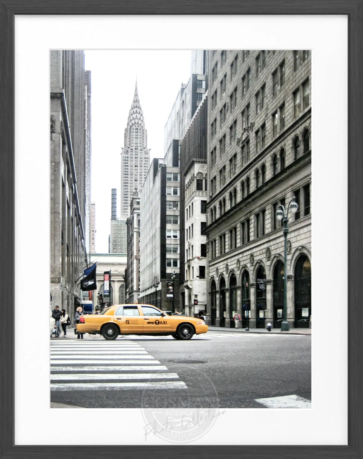 Schwarz-weiß Poster mit Rahmen, New York Chrysler Building, 25x31cm, von Cosman-Photocollection, Wanddekoration