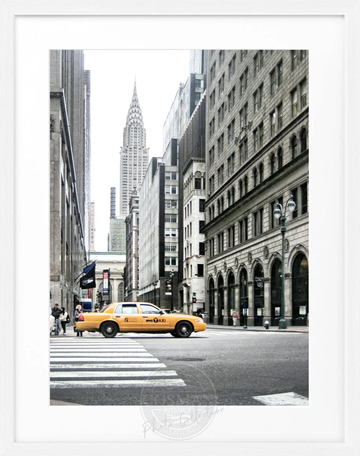 Schwarz-weiß Poster mit Rahmen von Cosman-Photocollection, New York Chrysler Building, 25x31 cm, Wanddekoration