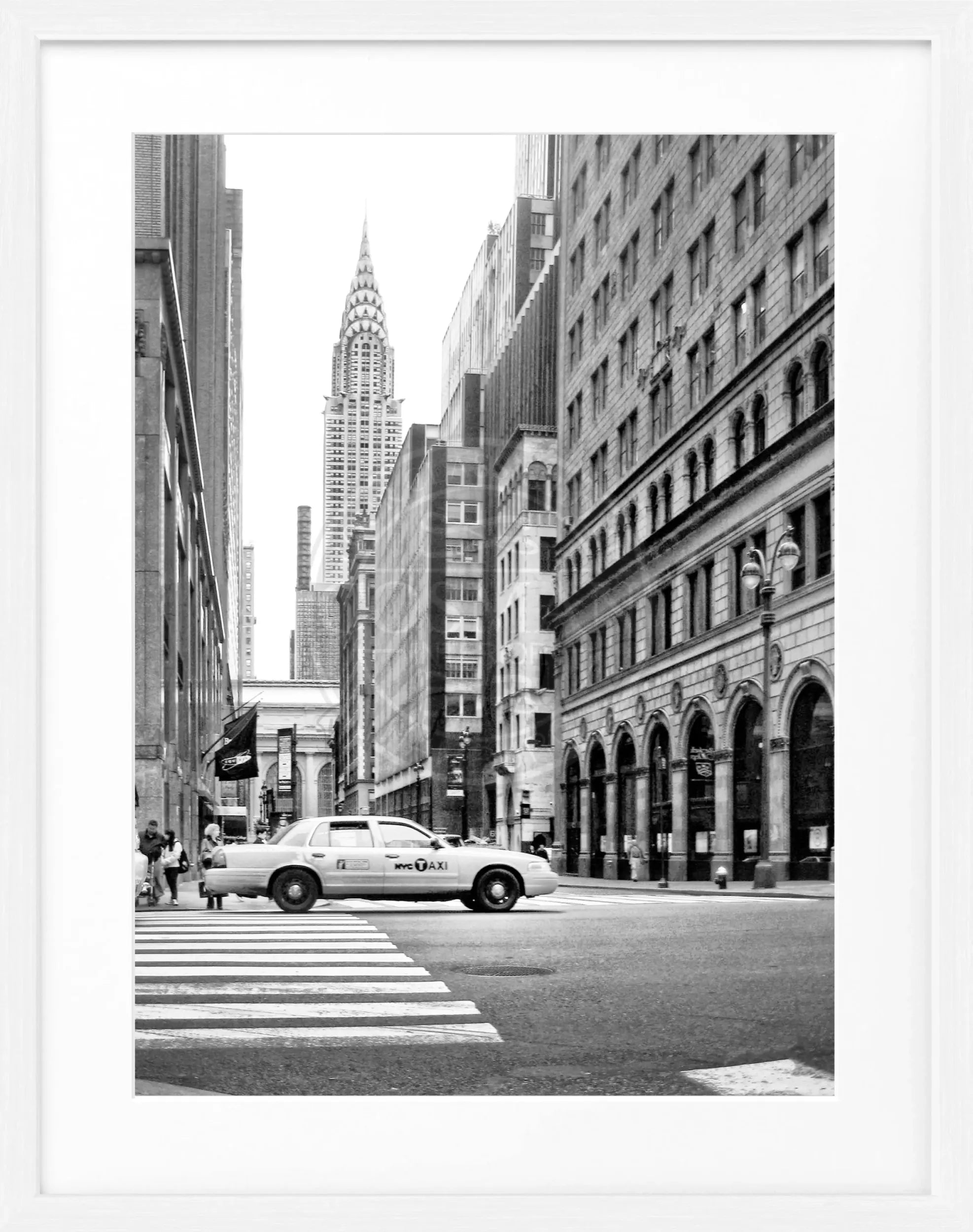 Schwarz-weiß Poster mit Rahmen, New York Chrysler Building, Cosman-Photocollection, 25x31cm, stilvolle Wanddekoration