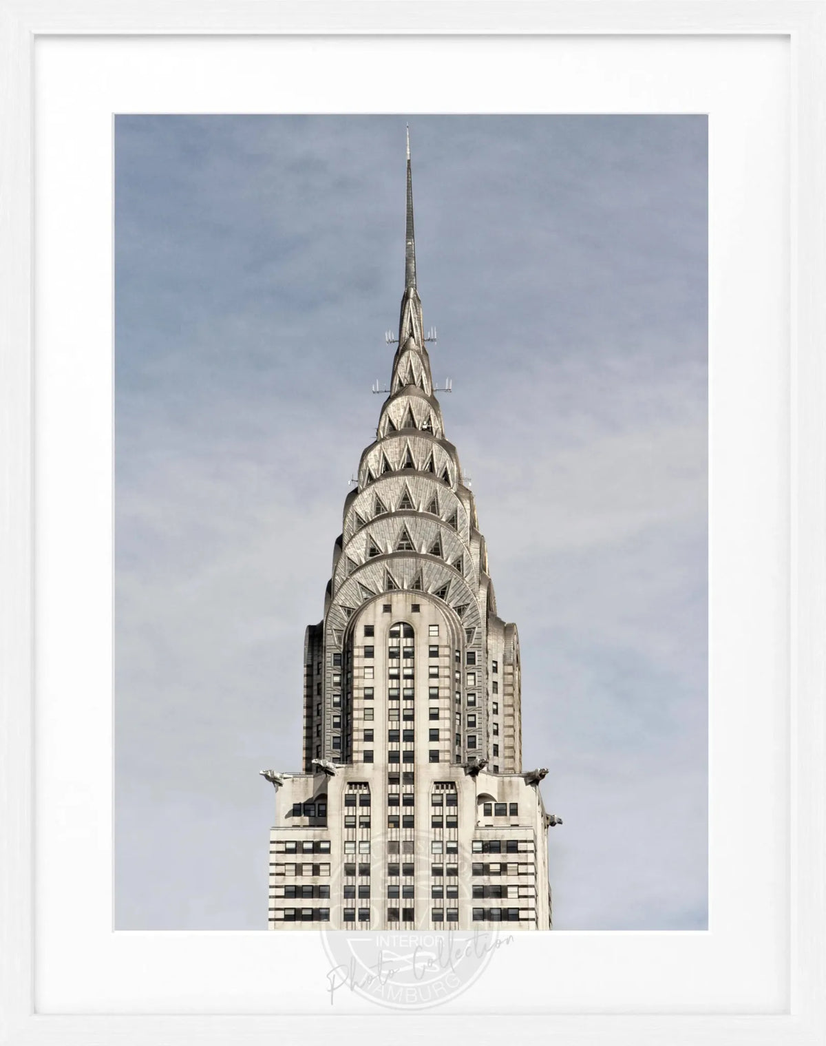 Schwarz-weiß Poster mit Rahmen von Cosman-Photocollection, New York Chrysler Building, 25x31cm, urbanes Stadtbild