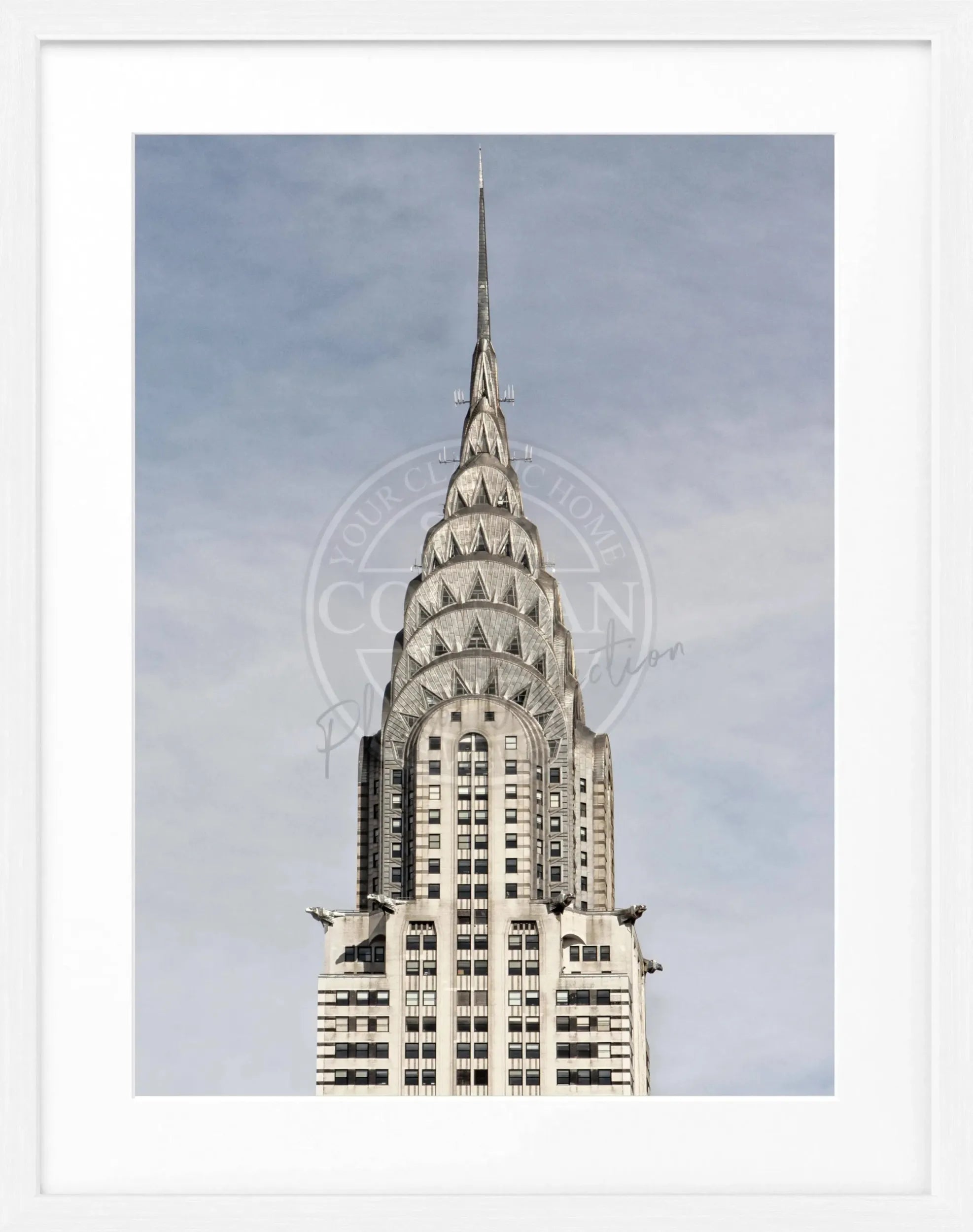 Schwarz-weiß Poster mit Rahmen von Cosman-Photocollection, New York Chrysler Building, 25x31cm, urbanes Stadtbild