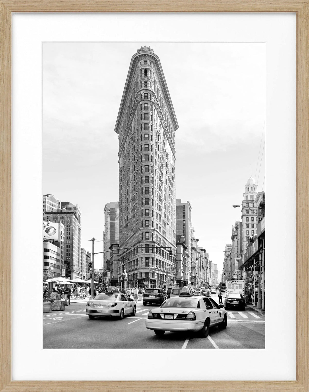 Schwarz-weiß Poster mit Rahmen, New York Flatiron Building, von Cosman-Photocollection, 25x31 cm, urbanes Stadtmotiv