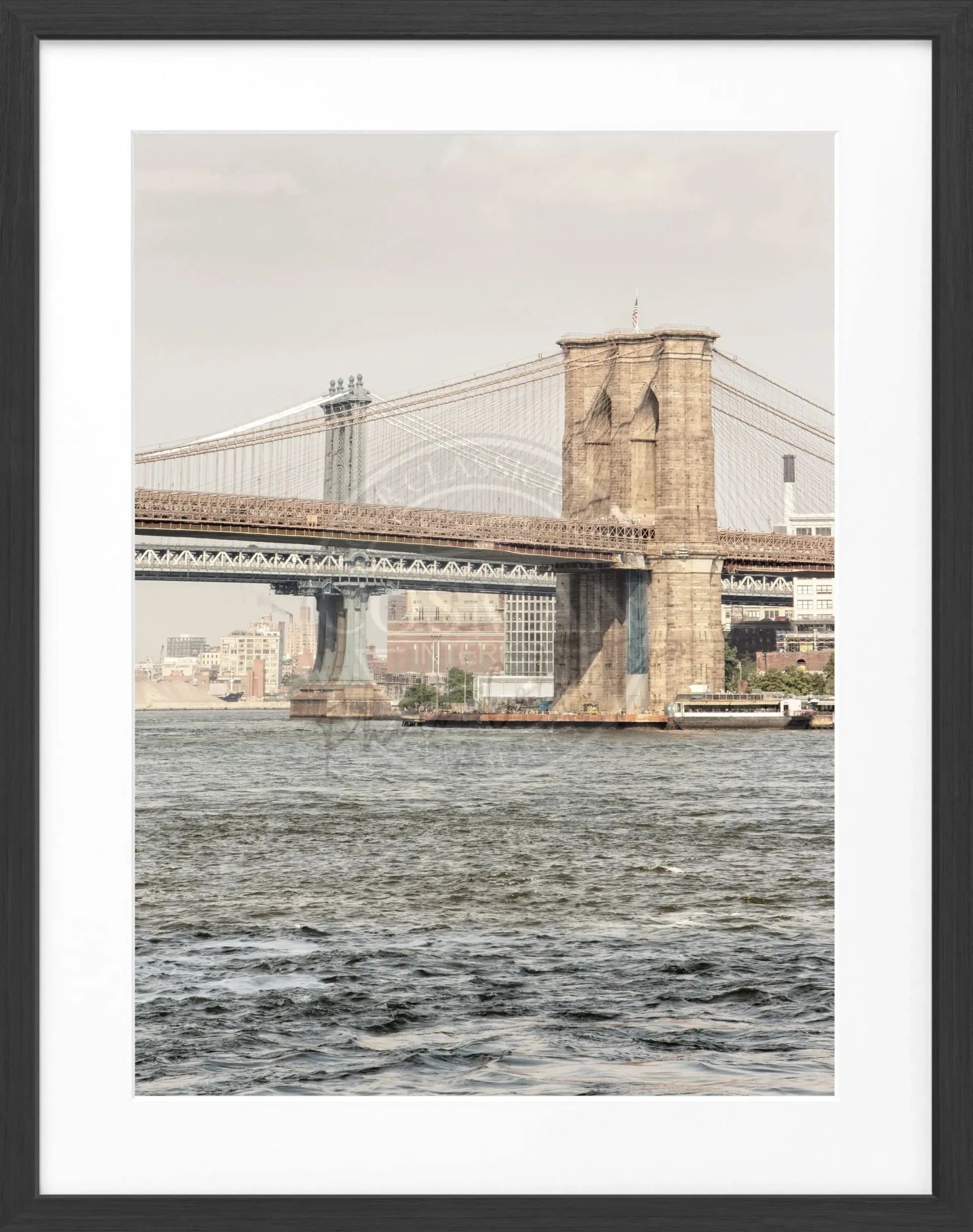 Schwarz-weiß Poster mit Rahmen von Cosman-Photocollection, New York Stadtmotiv, Maße 25x31 cm, stilvoll dekorative Wanddekoration