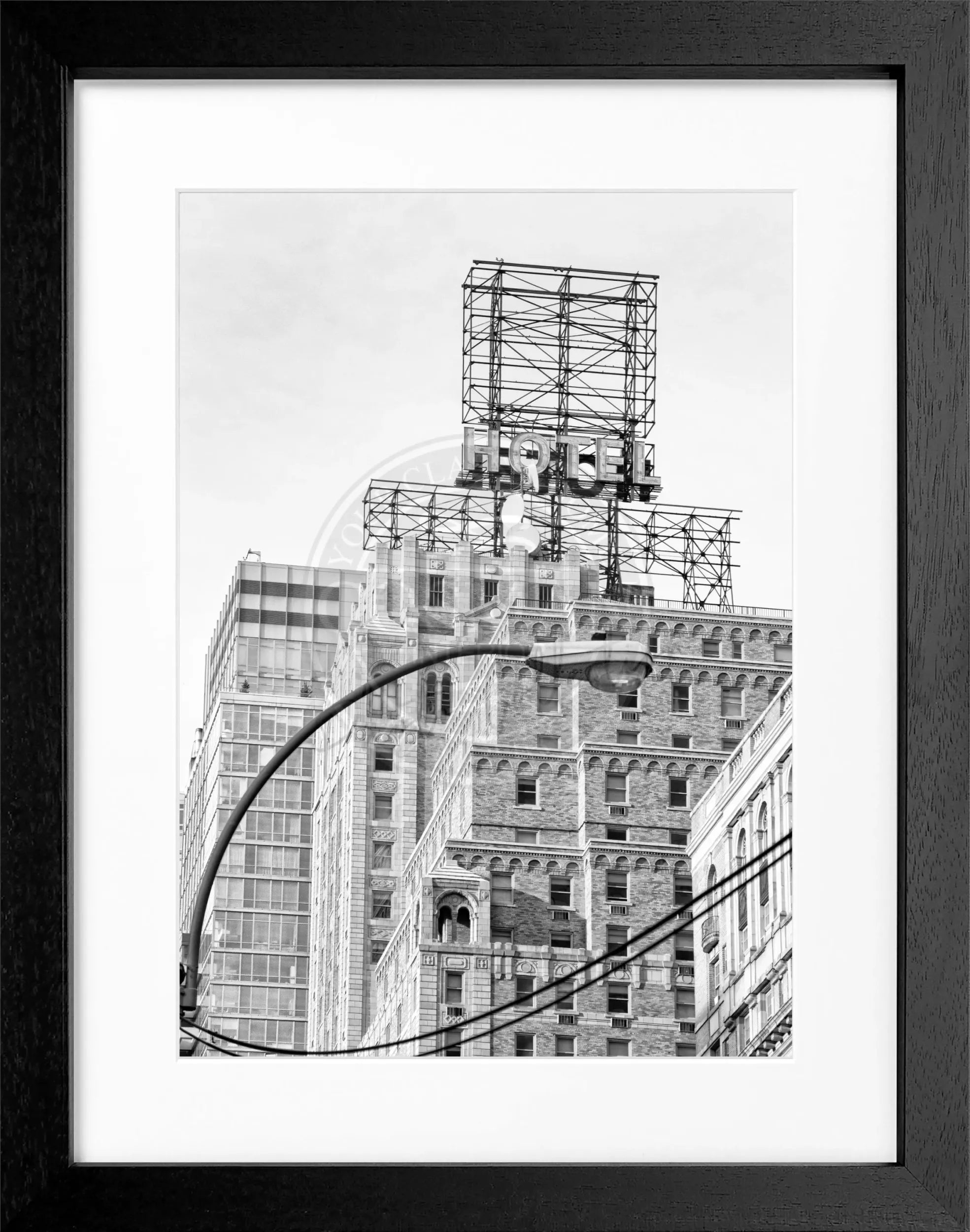 Schwarz-weiß Poster mit Rahmen von New York NY120, 25x31 cm, von Cosman-Photocollection, dekoratives Wandbild