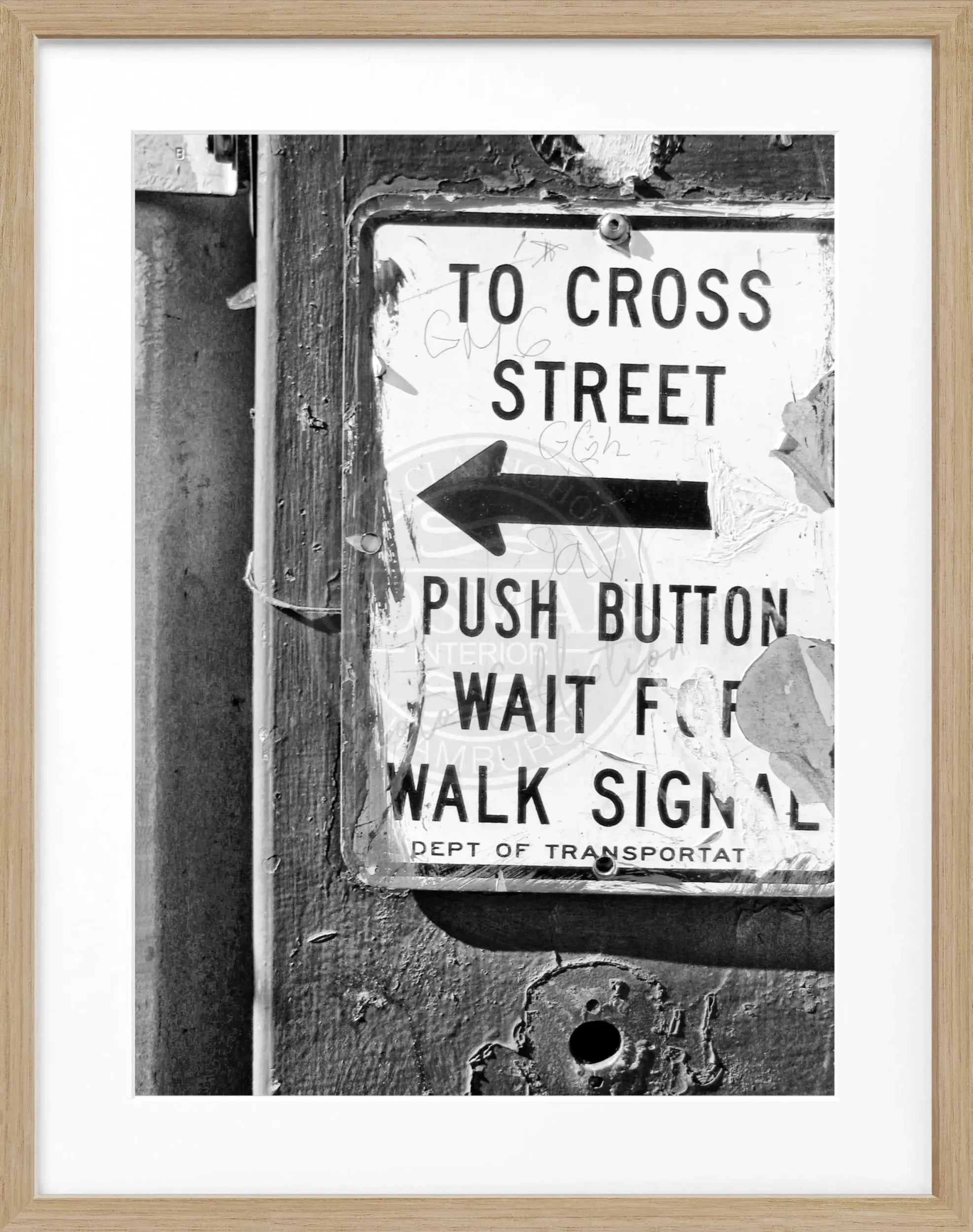 Schwarz-weiß Poster mit Rahmen von New York NY76A, 25x31 cm, von Cosman-Photocollection, urbanes Stadtmotiv.