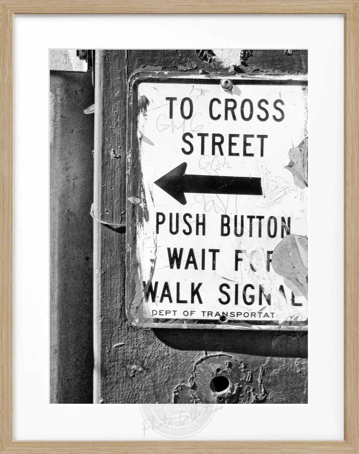 Schwarz-weiß Poster mit Rahmen von New York NY76A, 25x31 cm, von Cosman-Photocollection, urbanes Stadtmotiv.