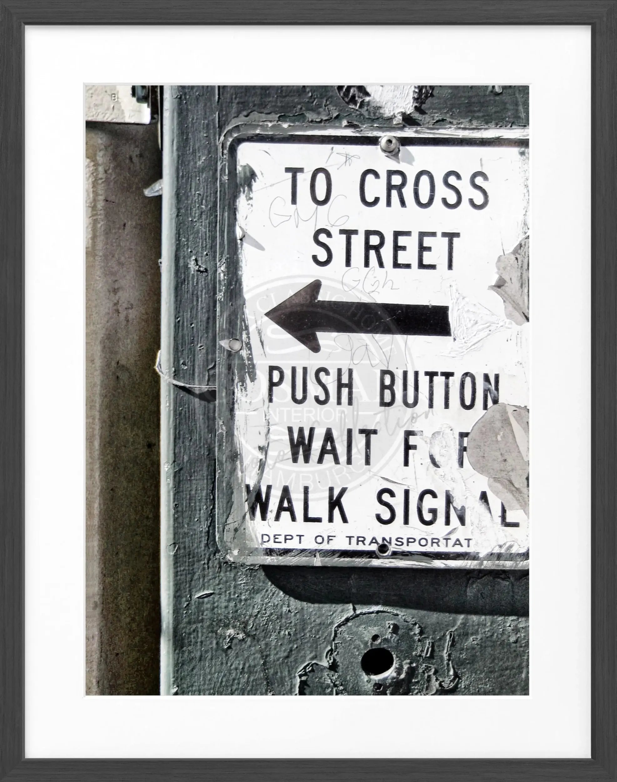 Schwarz-weiß Poster mit Rahmen, Motiv von New York City, 25x31 cm, von Cosman-Photocollection
