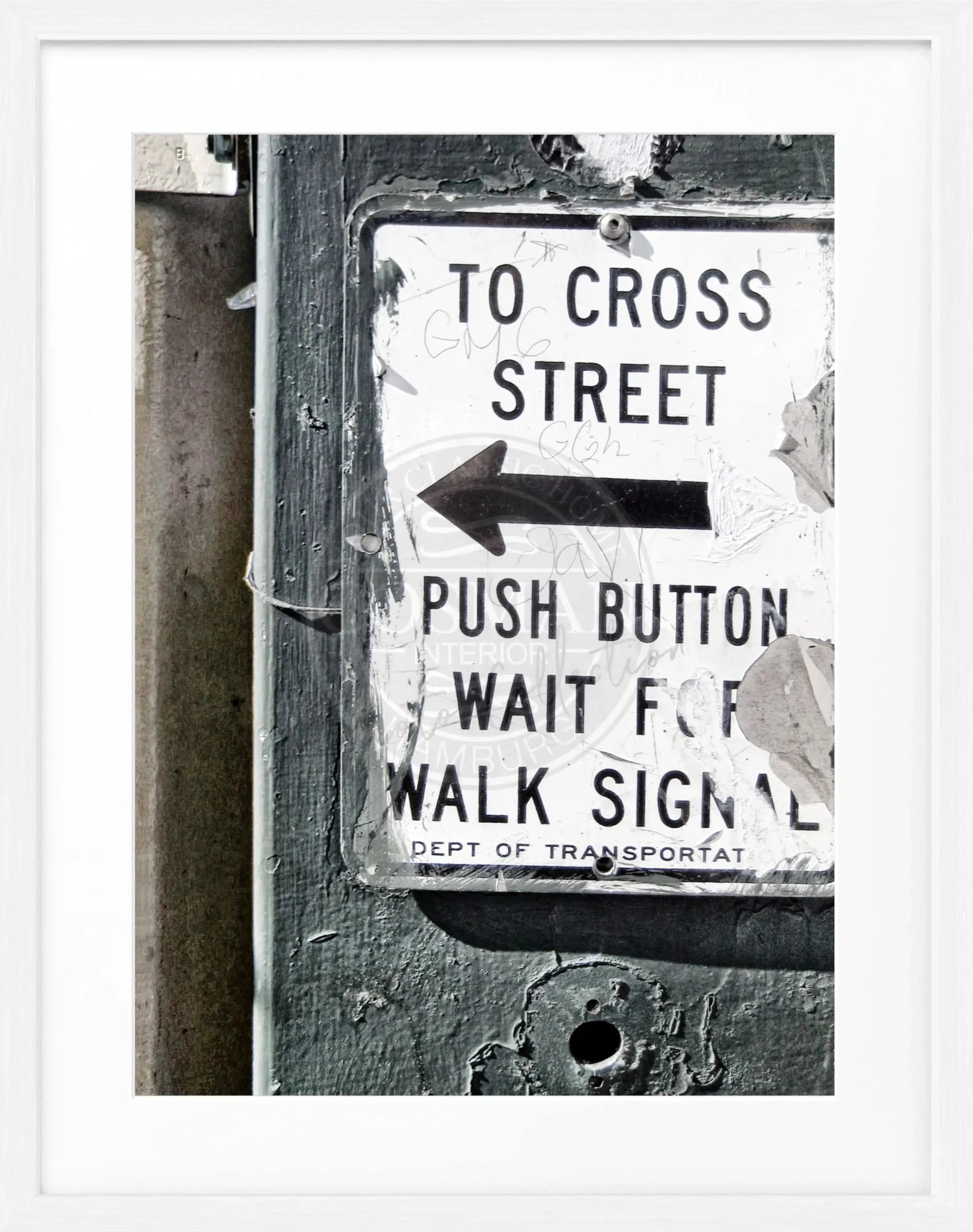 Schwarz-weiß Poster mit Rahmen, New York City Motiv, von Cosman-Photocollection, 25x31 cm, stilvolle Wanddekoration