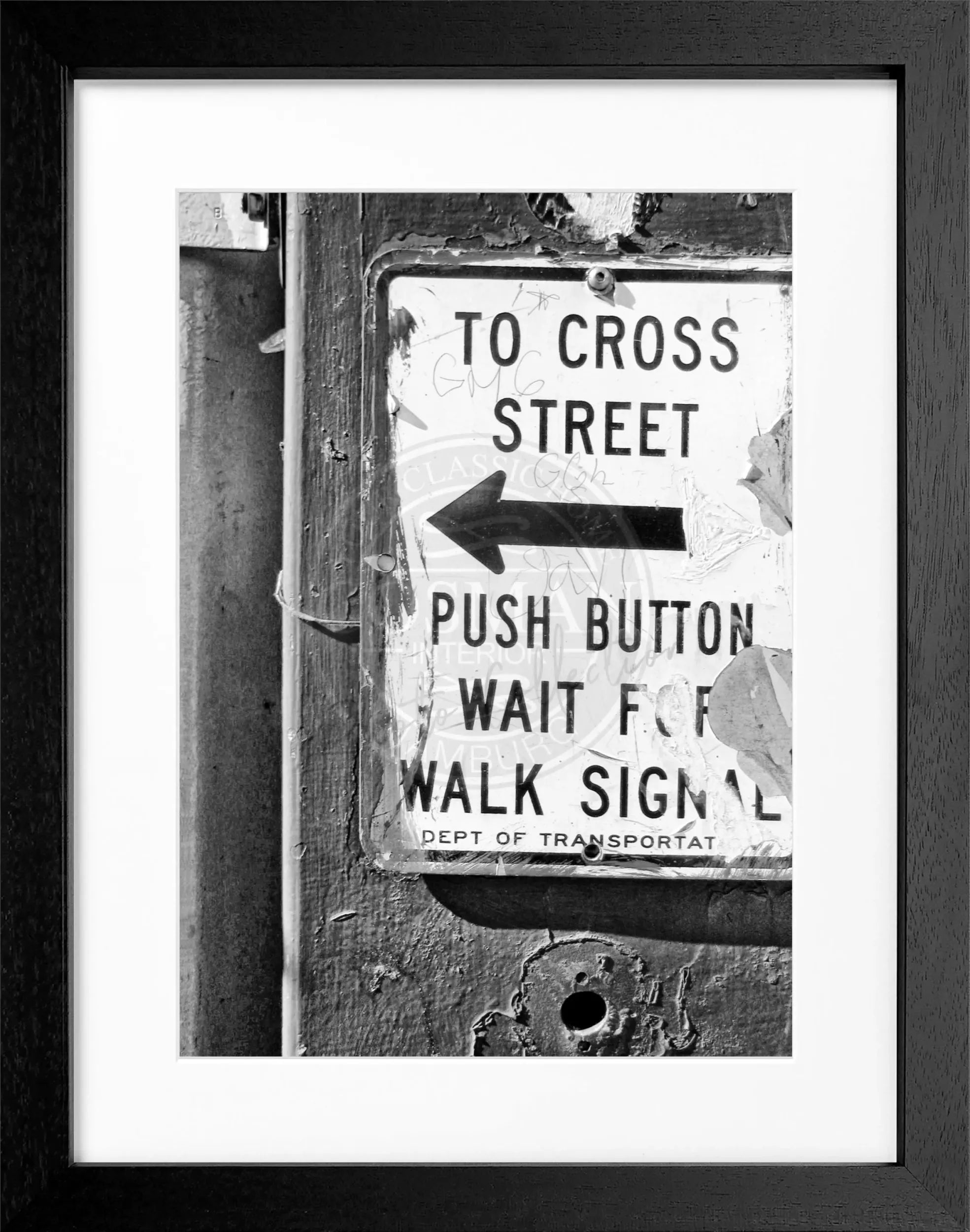 Schwarz-weiß Poster von New York mit Rahmen, 25x31 cm, von Cosman-Photocollection, urbanes Stadtmotiv.
