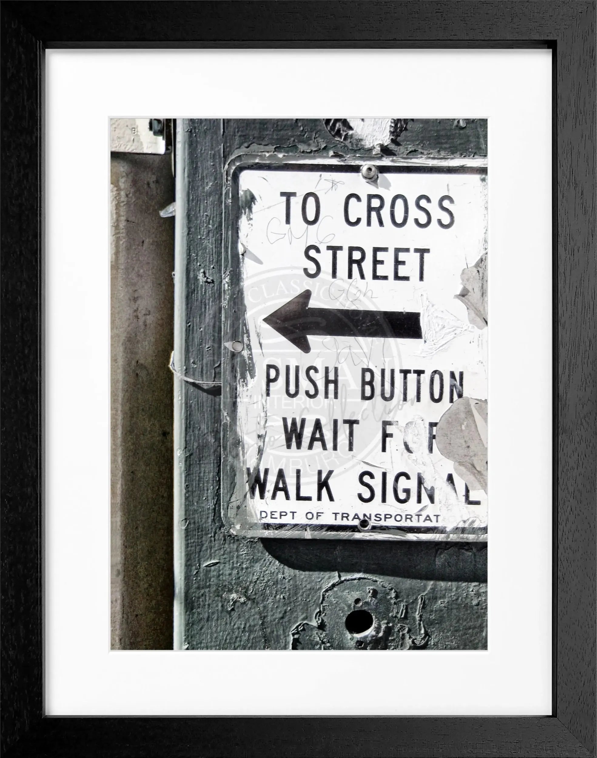 Schwarz-weiß Poster mit Rahmen, New York NY76A, von Cosman-Photocollection, Motiv 25x31 cm, Wanddekoration