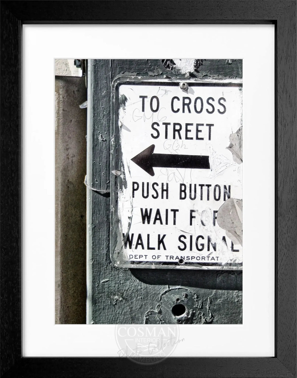 Schwarz-weiß Poster mit Rahmen, New York NY76A, von Cosman-Photocollection, Motiv 25x31 cm, Wanddekoration