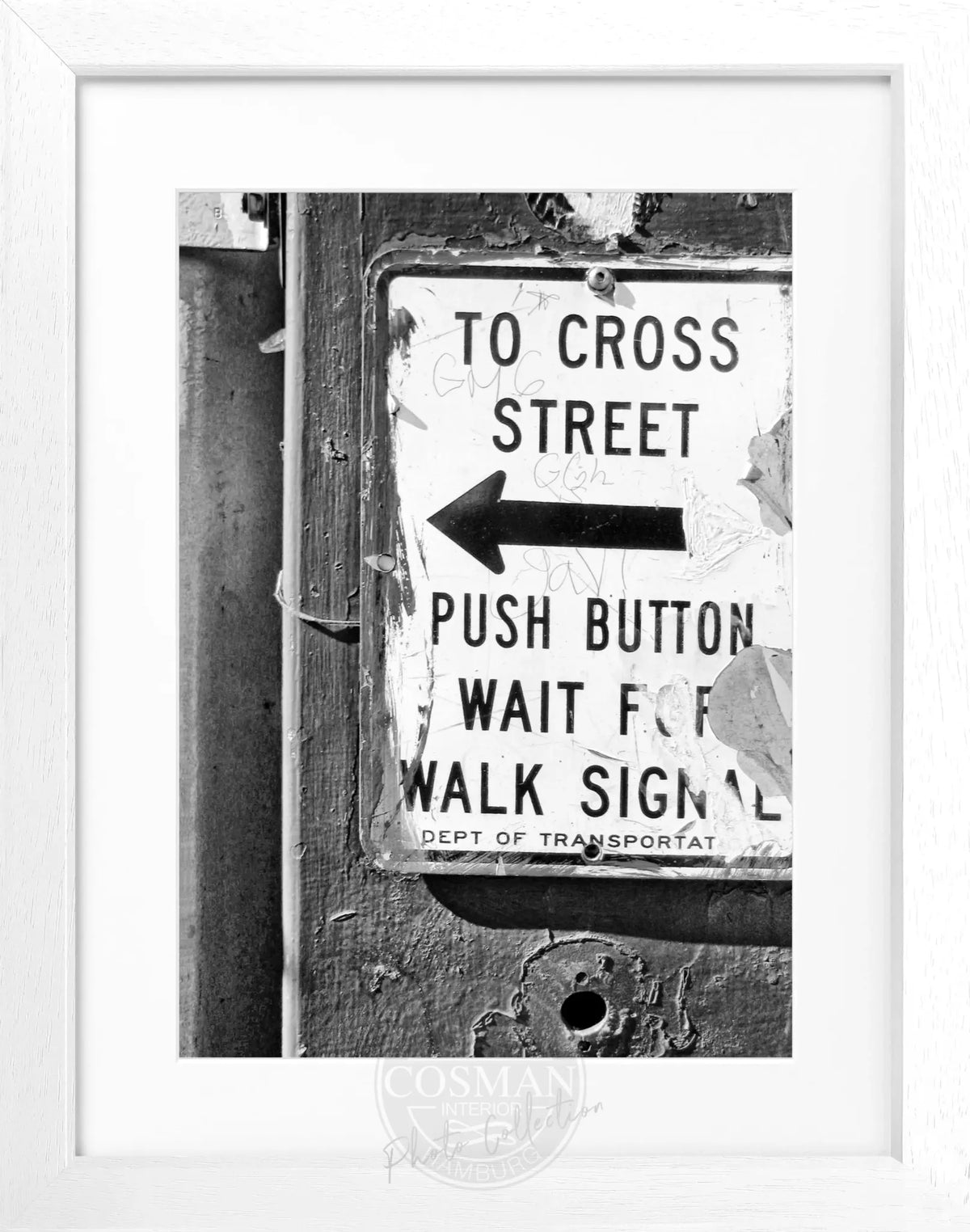 Schwarz-weiß Poster mit Rahmen, New York NY76A, von Cosman-Photocollection, Motiv 25x31 cm, Wanddekoration