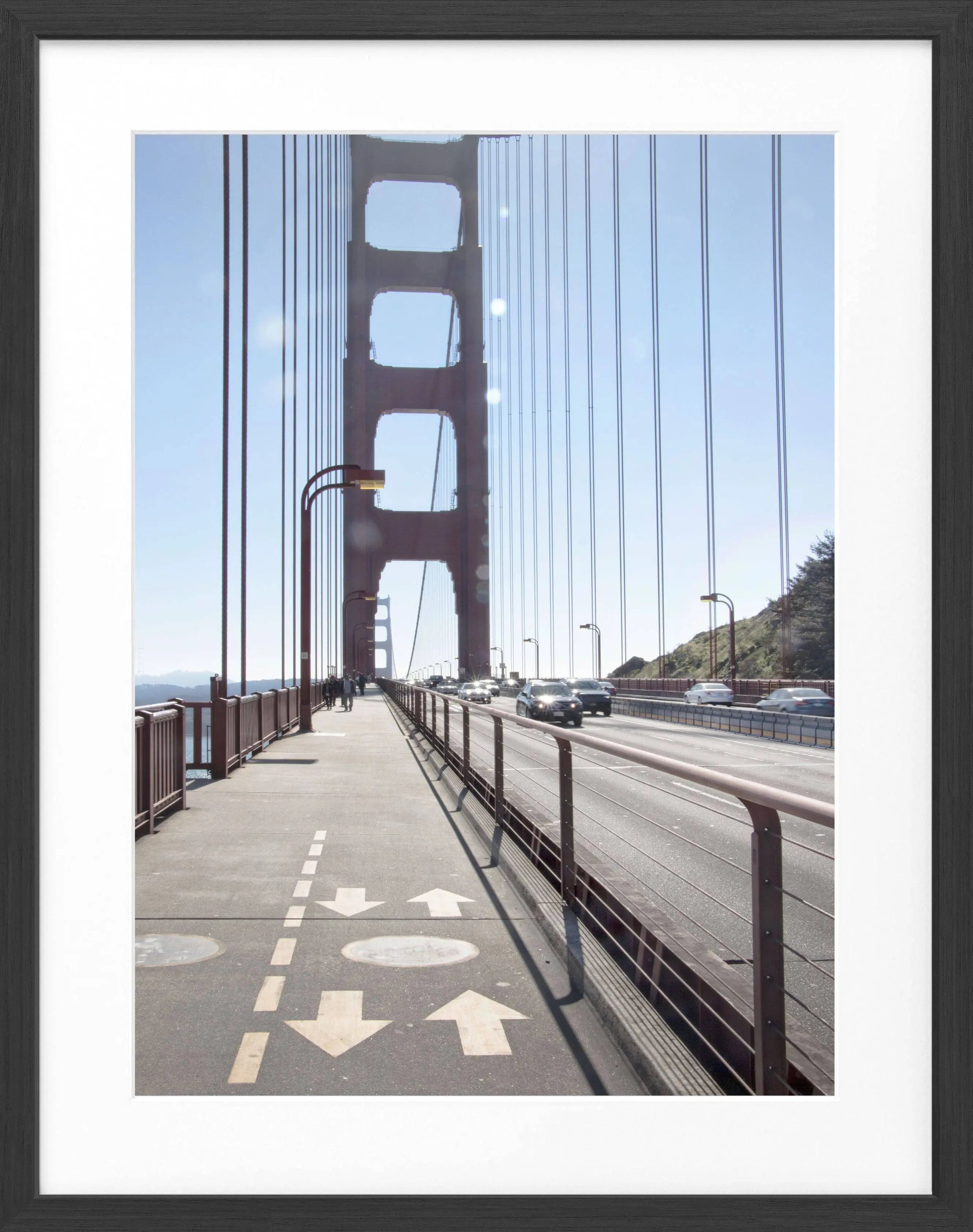 Schwarz-weiß Poster von San Francisco SF22 mit schwarzem Rahmen, 25x31cm, von Cosman-Photocollection.