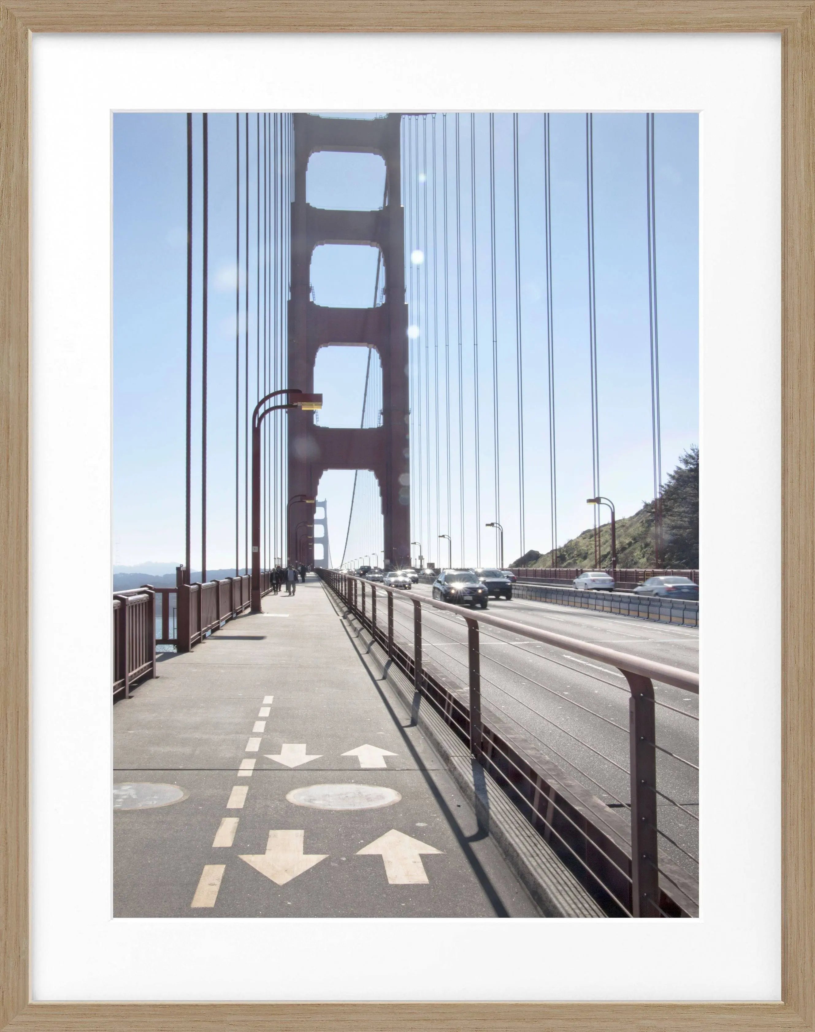 Schwarz-weiß Poster mit Rahmen von San Francisco SF22, 25x31 cm, von Cosman-Photocollection, dekoratives Wandbild