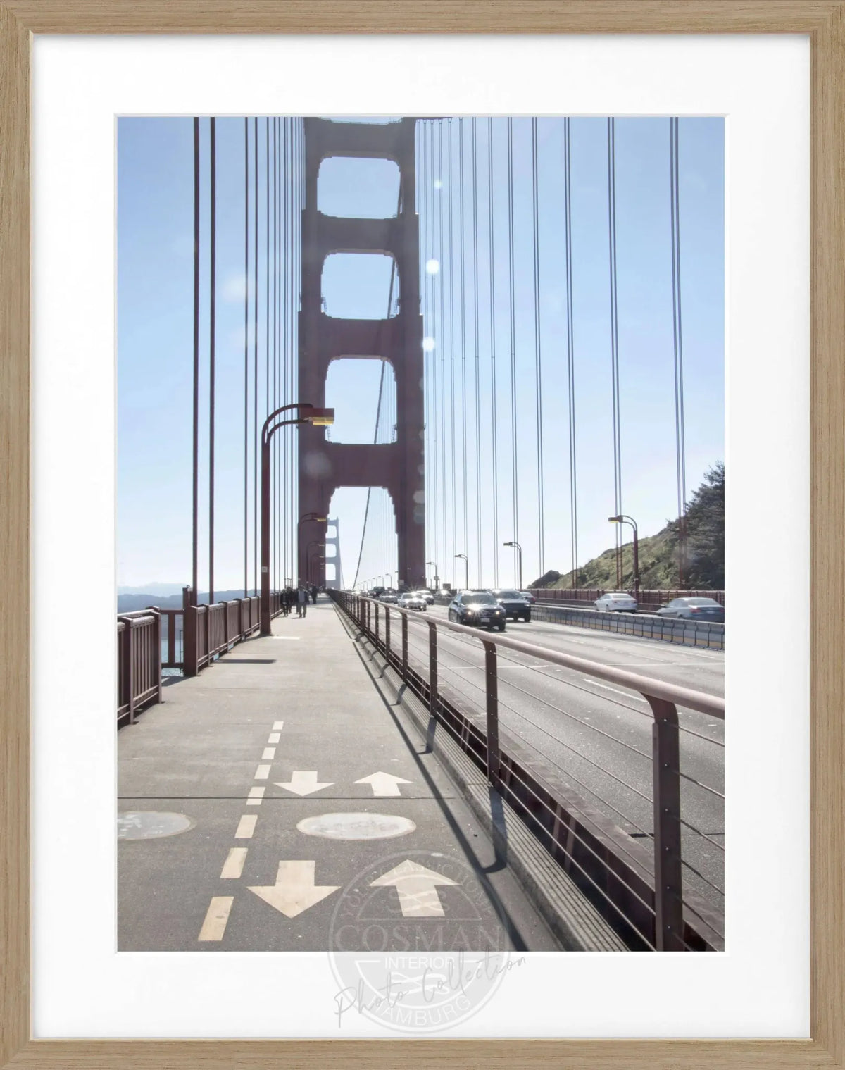 Schwarz-weiß Poster mit Rahmen von San Francisco SF22, 25x31 cm, von Cosman-Photocollection, dekoratives Wandbild