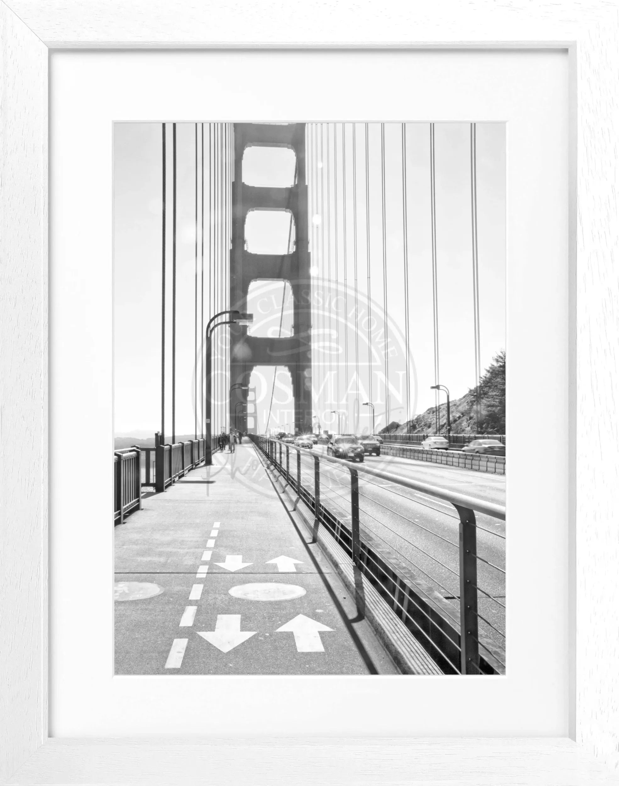 Schwarz-weiß Poster mit Rahmen von San Francisco SF22, von Cosman-Photocollection, mit Stadtmotiv, 25x31 cm