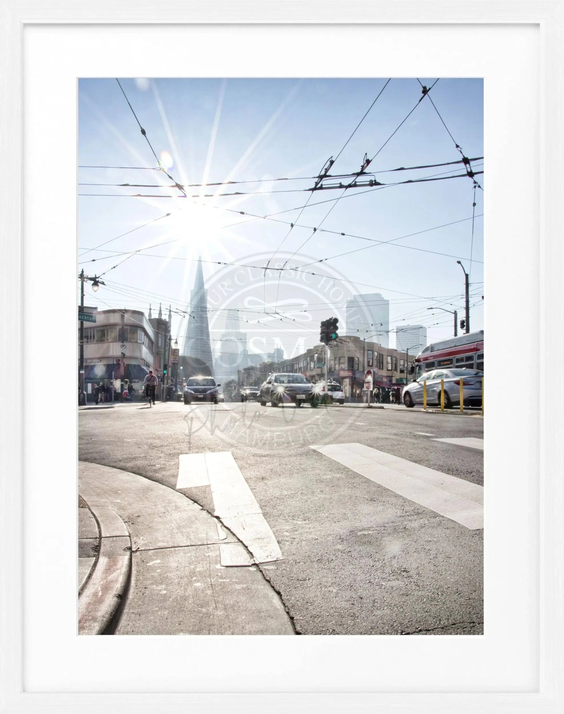 Schwarz-weiß Poster mit Rahmen "Skyline" San Francisco von Cosman-Photocollection, 25x31 cm, stimmungsvoller Stadtblick