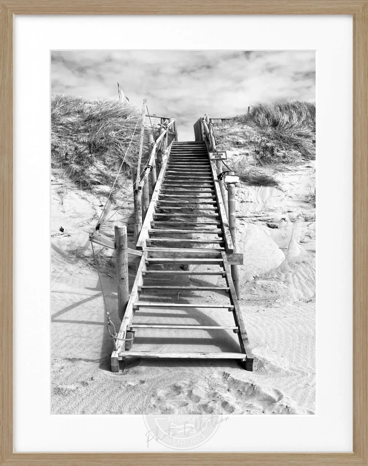 Schwarz-weiß Poster mit Rahmen, Sylt Dünen Hörnum, von Cosman-Photocollection, 25x31 cm, Wanddekoration