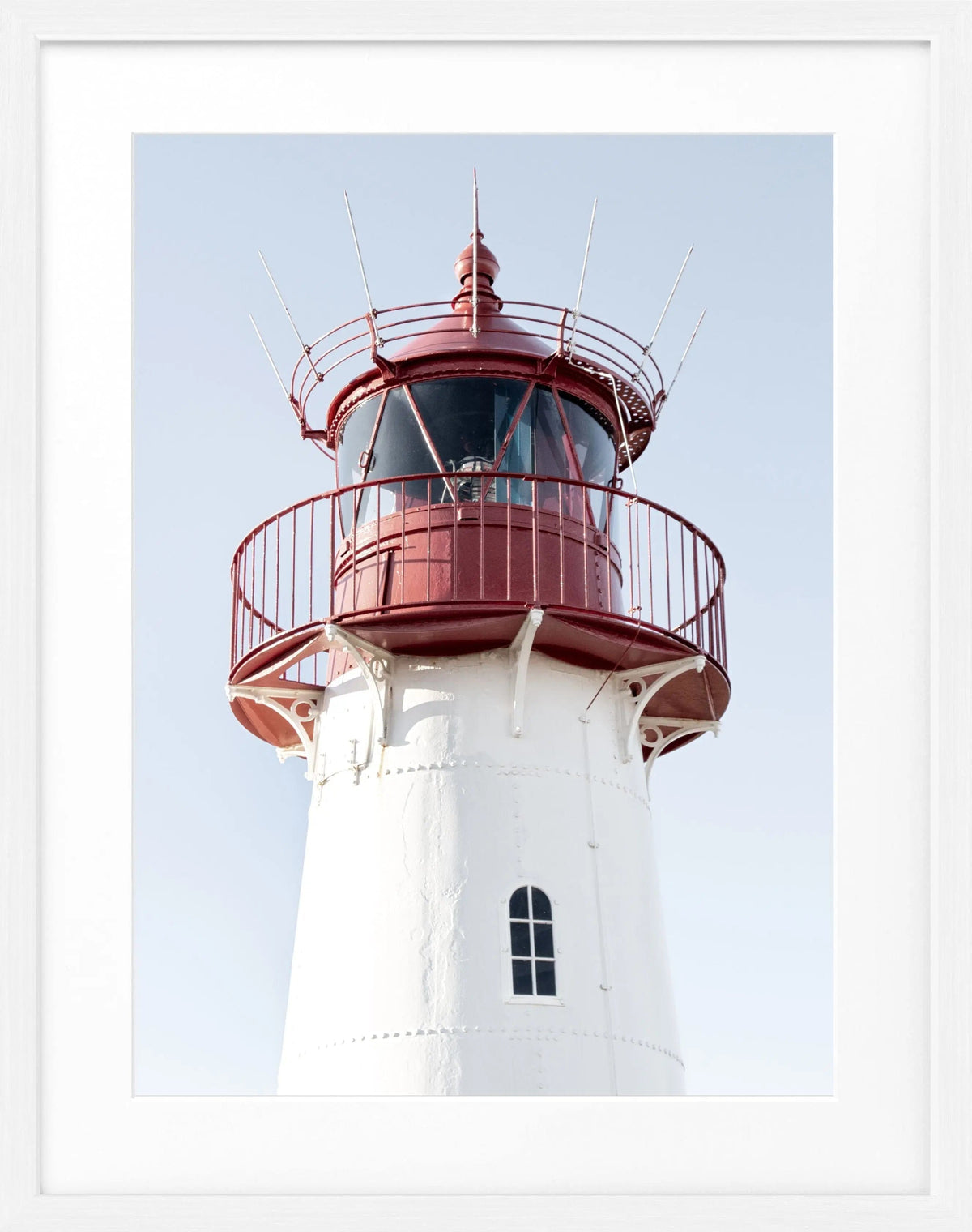 Schwarz-Weiß Poster mit Rahmen von Cosman-Photocollection, Lister Leuchtturm auf Sylt, Maße 25x31 cm, Motiv im maritimen Stil