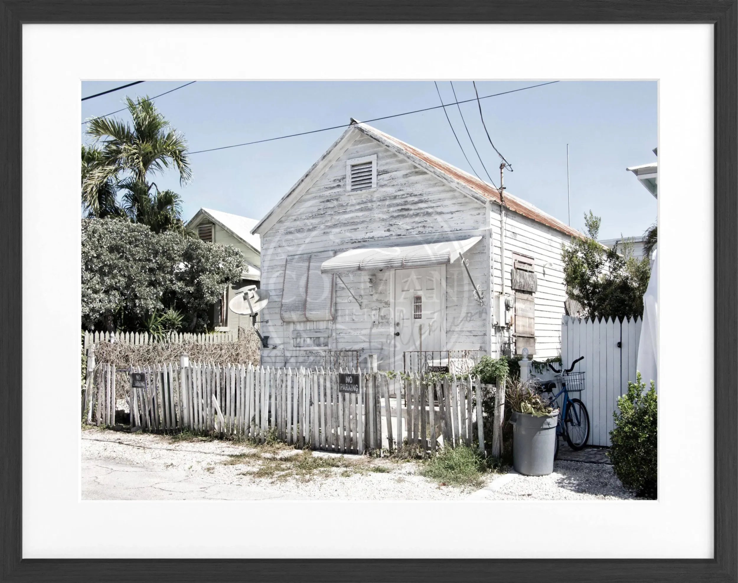 Schwarz-Weiß-Poster mit Rahmen von Cosman-Photocollection, Florida Key West, Motiv, 31x25cm, Wanddekoration