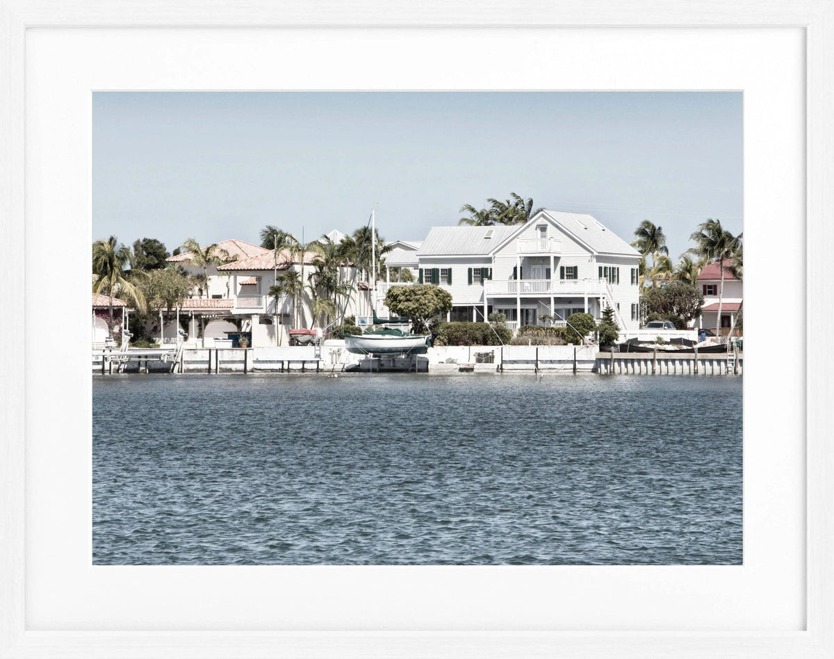 Schwarz-weiß Poster mit Rahmen, Florida Key West, von Cosman-Photocollection, 31x25 cm, Wanddekoration mit Meeresmotiv