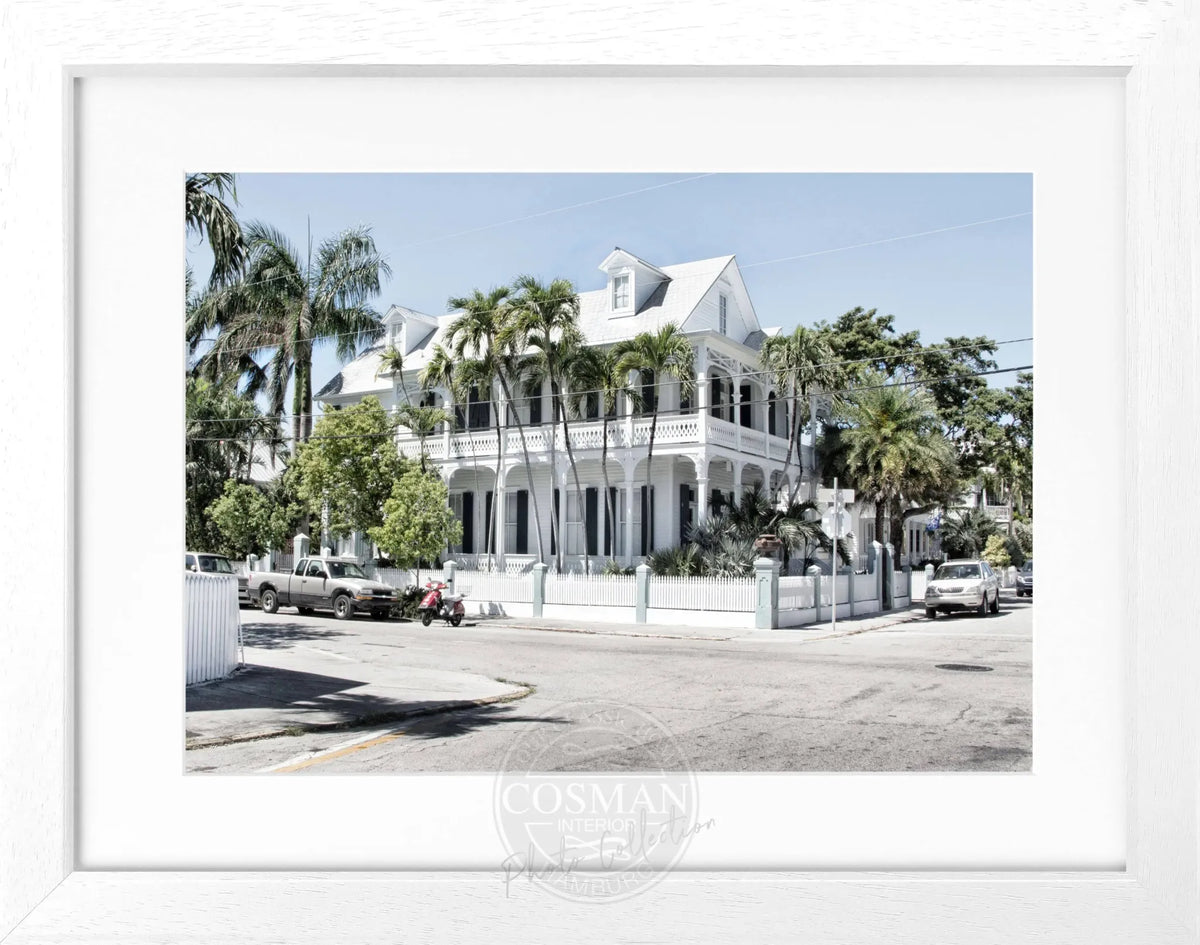 Schwarzweiß-Poster mit Rahmen, Florida Key West, von Cosman-Photocollection, 31x25cm, dekoratives Wandbild