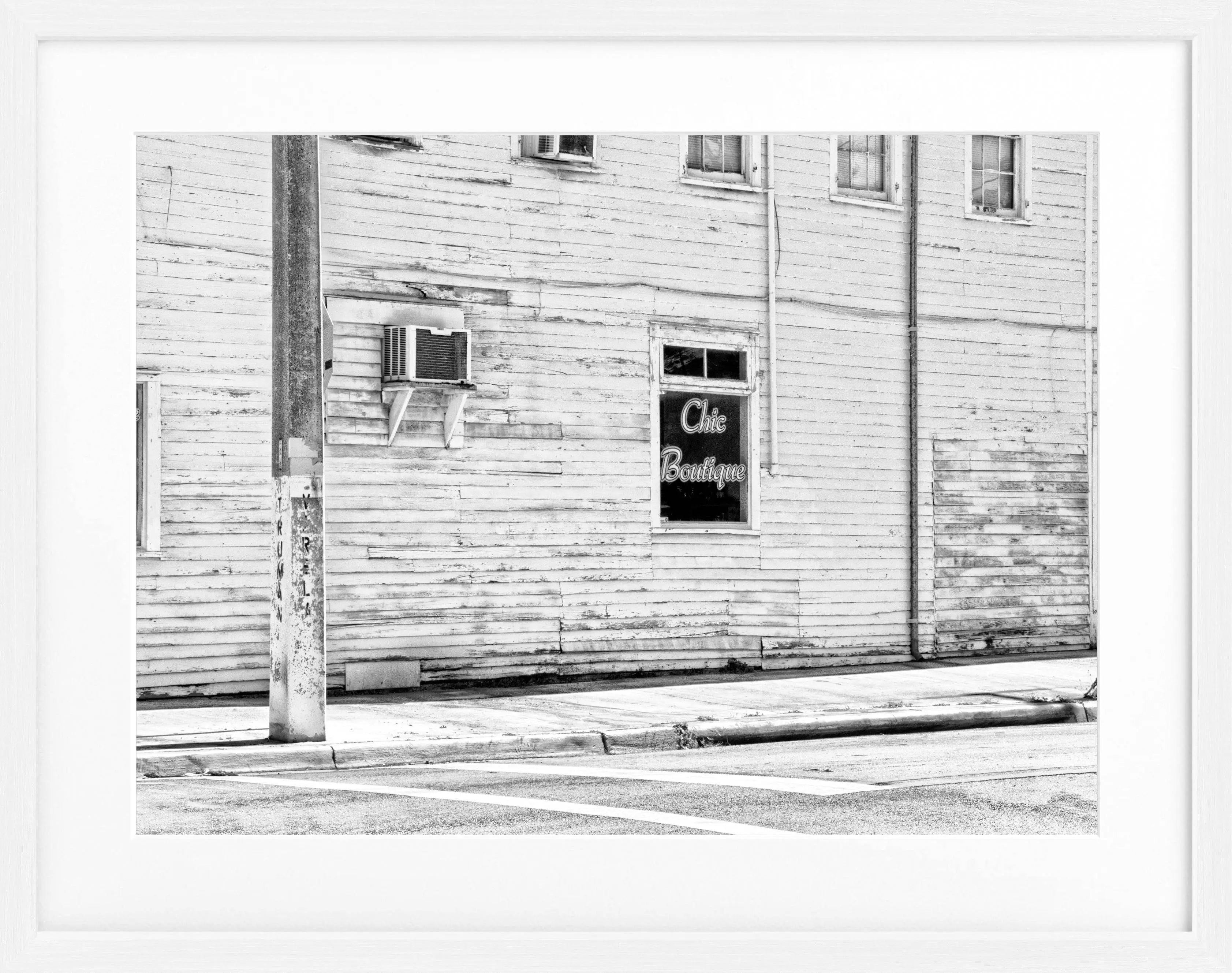 Schwarz-weiß Poster mit Rahmen von Florida Key West, 31x25cm, von Cosman-Photocollection, dekoratives Wandbild.