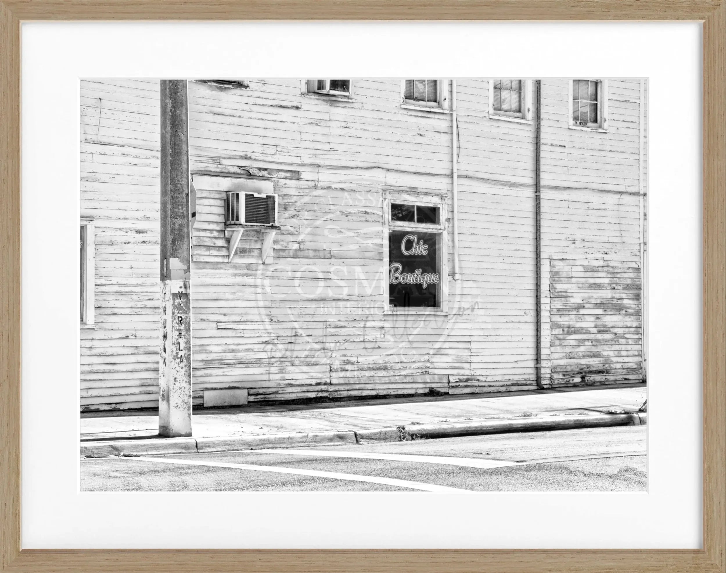 Schwarz-weiΓ Poster mit Rahmen von Florida Key West, 31x25cm, von Cosman-Photocollection, Wanddekoration im Foto.