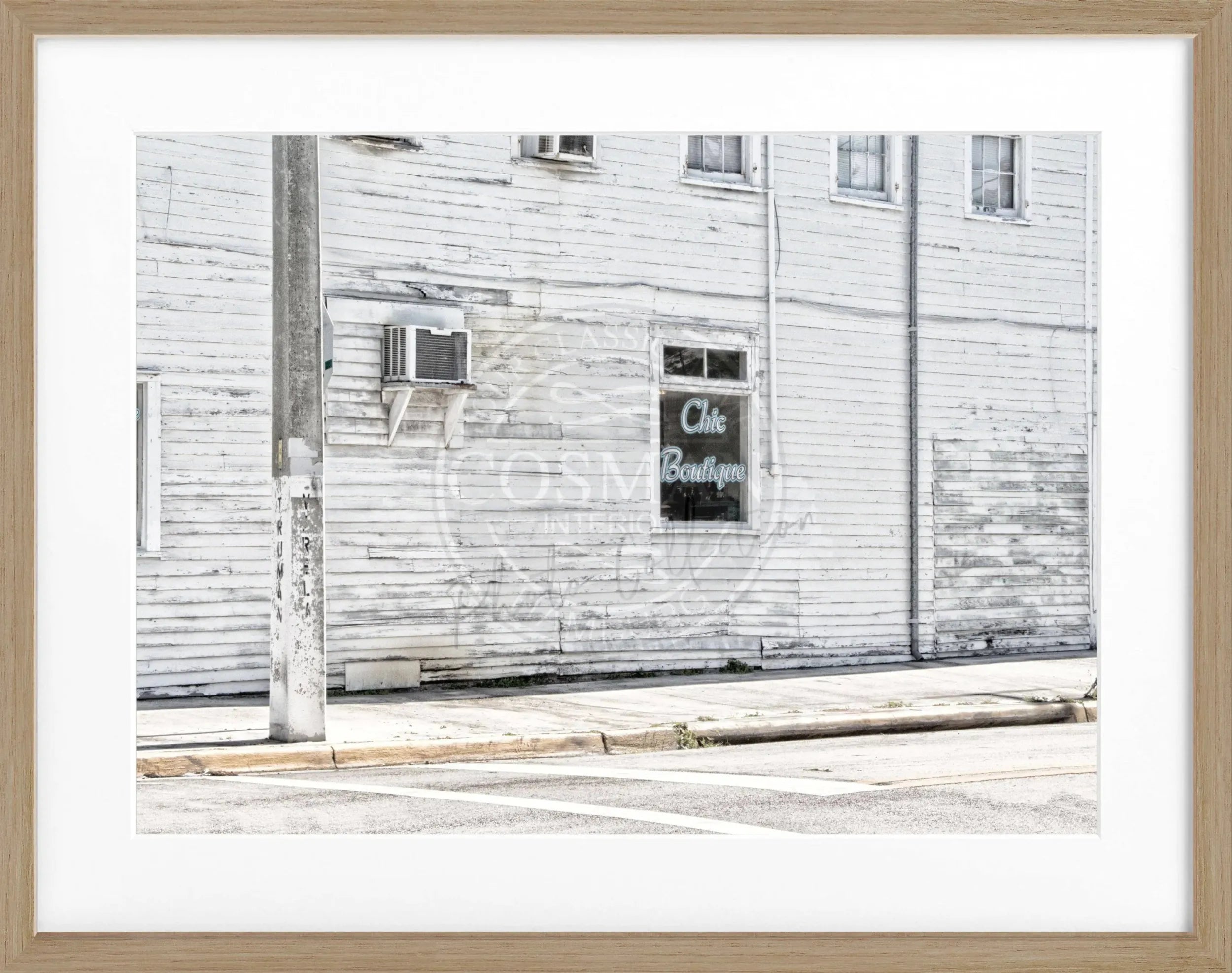 Schwarz-weiΓ Poster mit Rahmen von Florida Key West, 31x25cm, von Cosman-Photocollection, dekoratives Wandbild