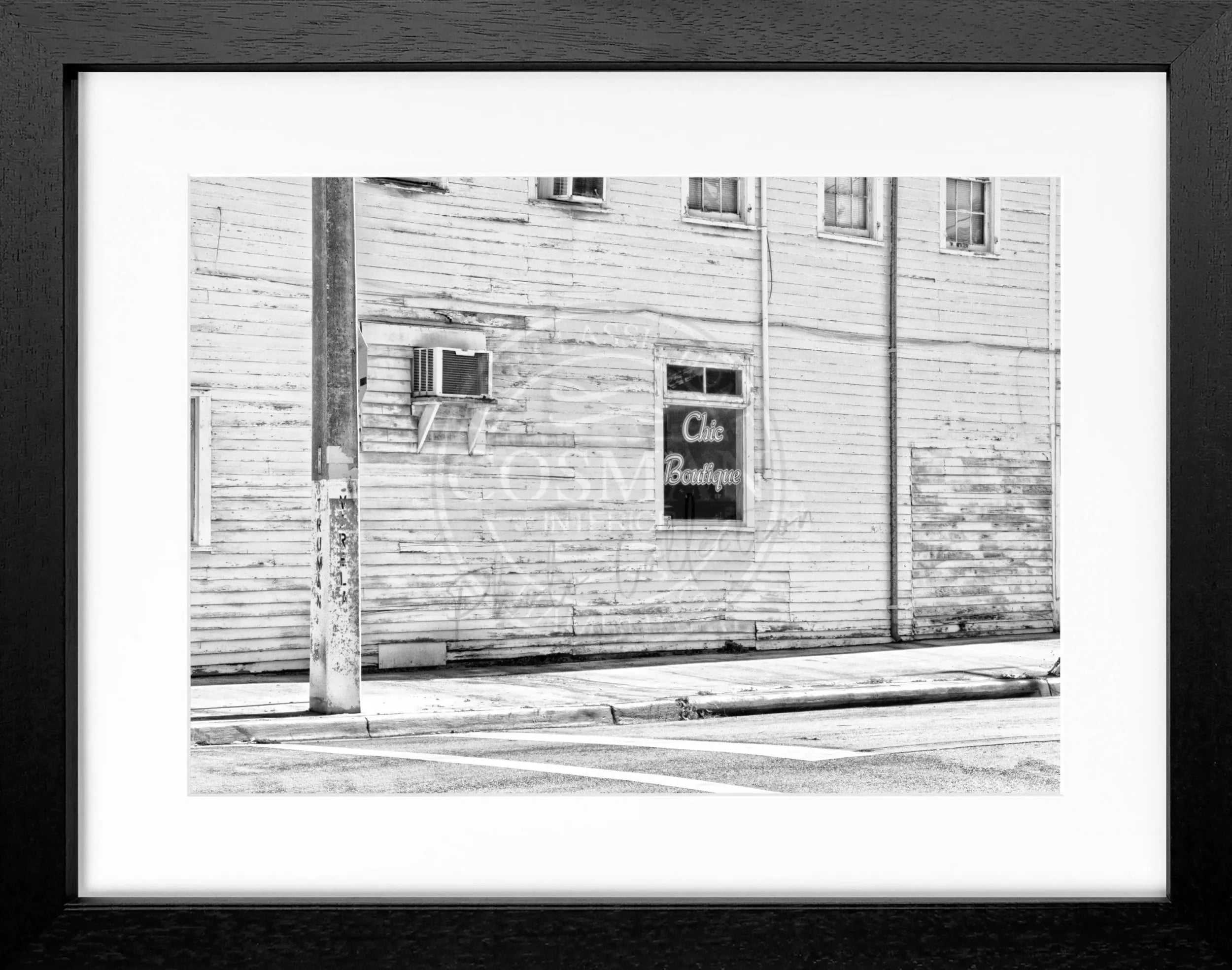 Schwarz-weiΓ Poster mit Rahmen, Florida Key West Motiv, 31x25cm, von Cosman-Photocollection
