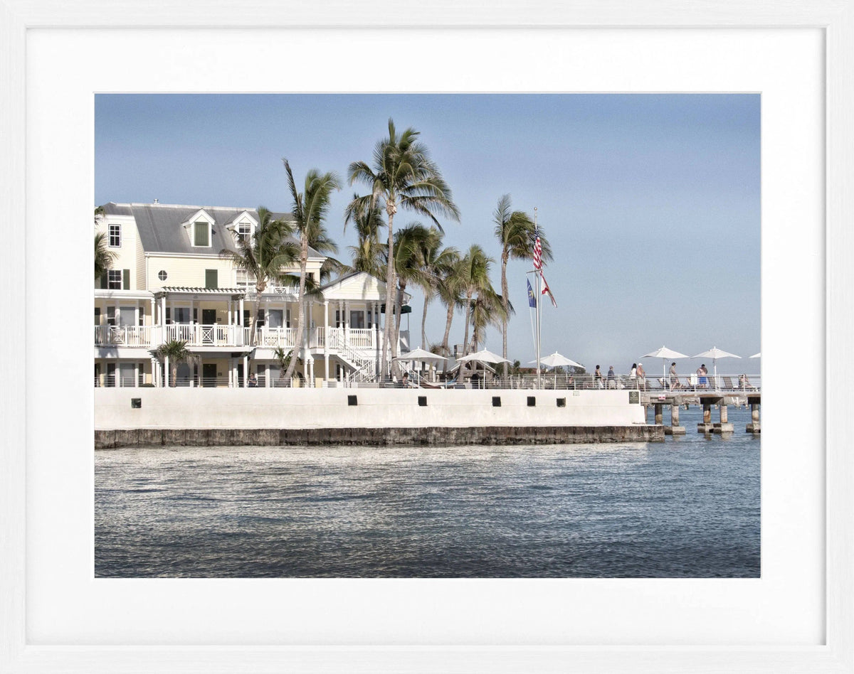 Schwarz-weiß Poster mit Rahmen von Cosman-Photocollection, Florida Key West, 31x25 cm, Motiv, Wanddekoration