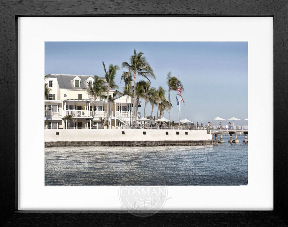 Schwarz-weiß Poster mit Rahmen, Florida Key West Motiv, von Cosman-Photocollection, 31x25 cm, dekoratives Wandbild