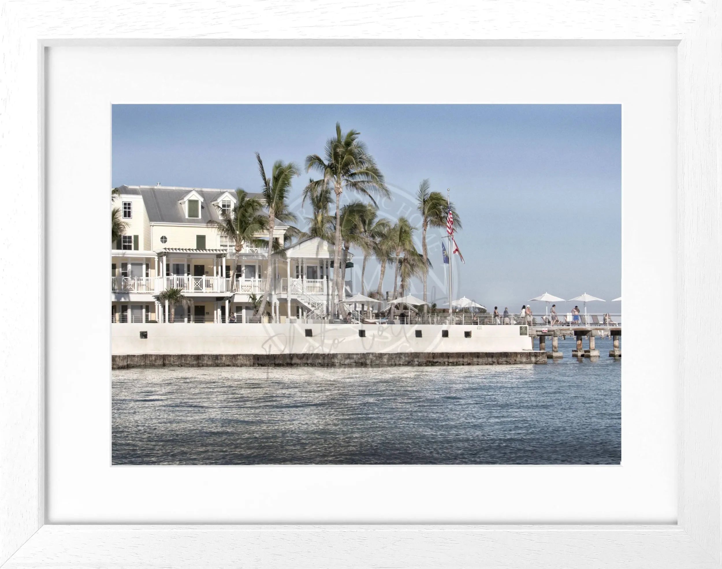 Schwarz-weiß Poster mit Rahmen von Florida Key West, von Cosman-Photocollection, 31x25 cm, Wanddekoration, maritime Atmosphäre