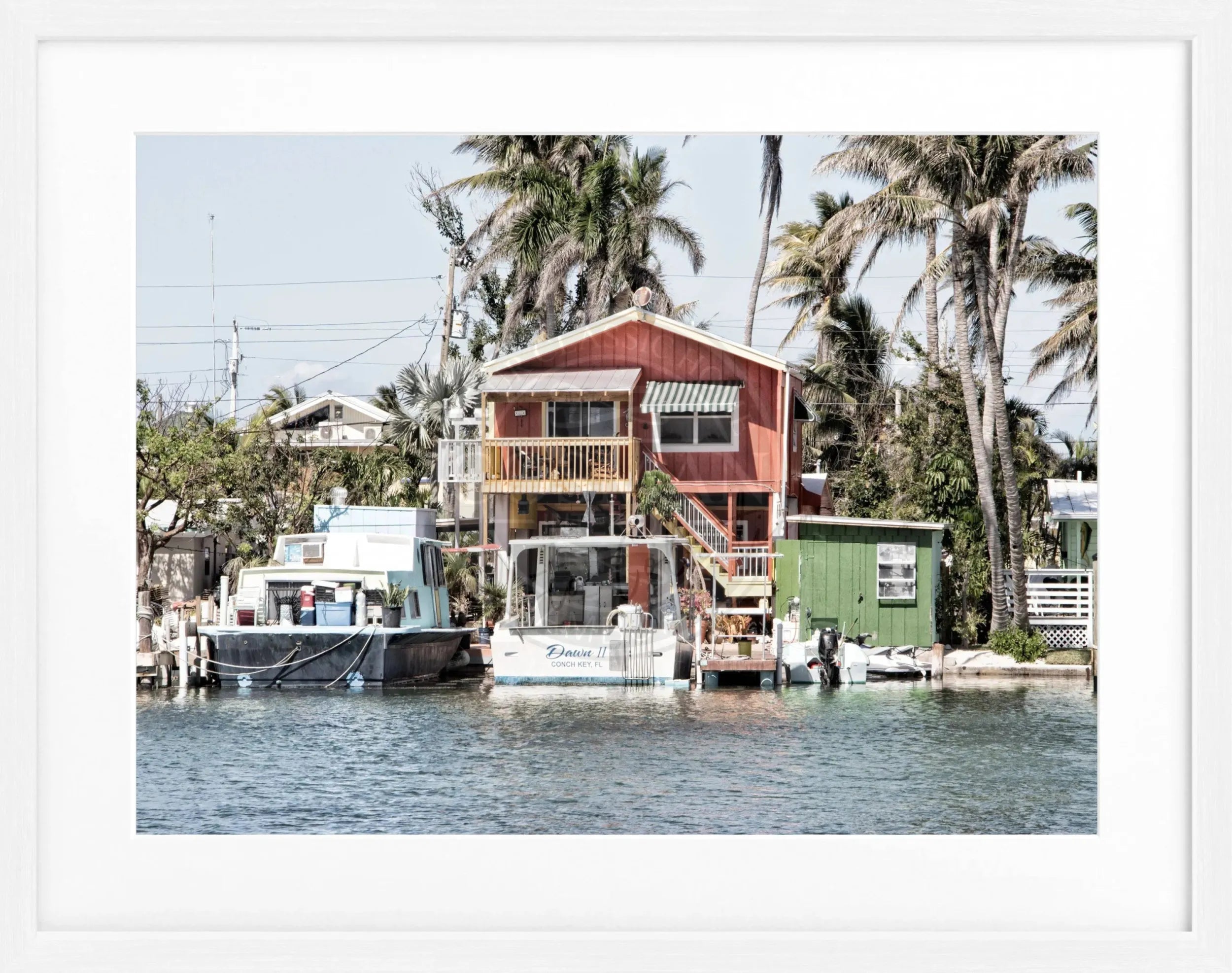 Schwarz-weiß Poster mit Rahmen, Florida Keys Motiv, von Cosman-Photocollection, 31x25cm, dekoratives Wandbild