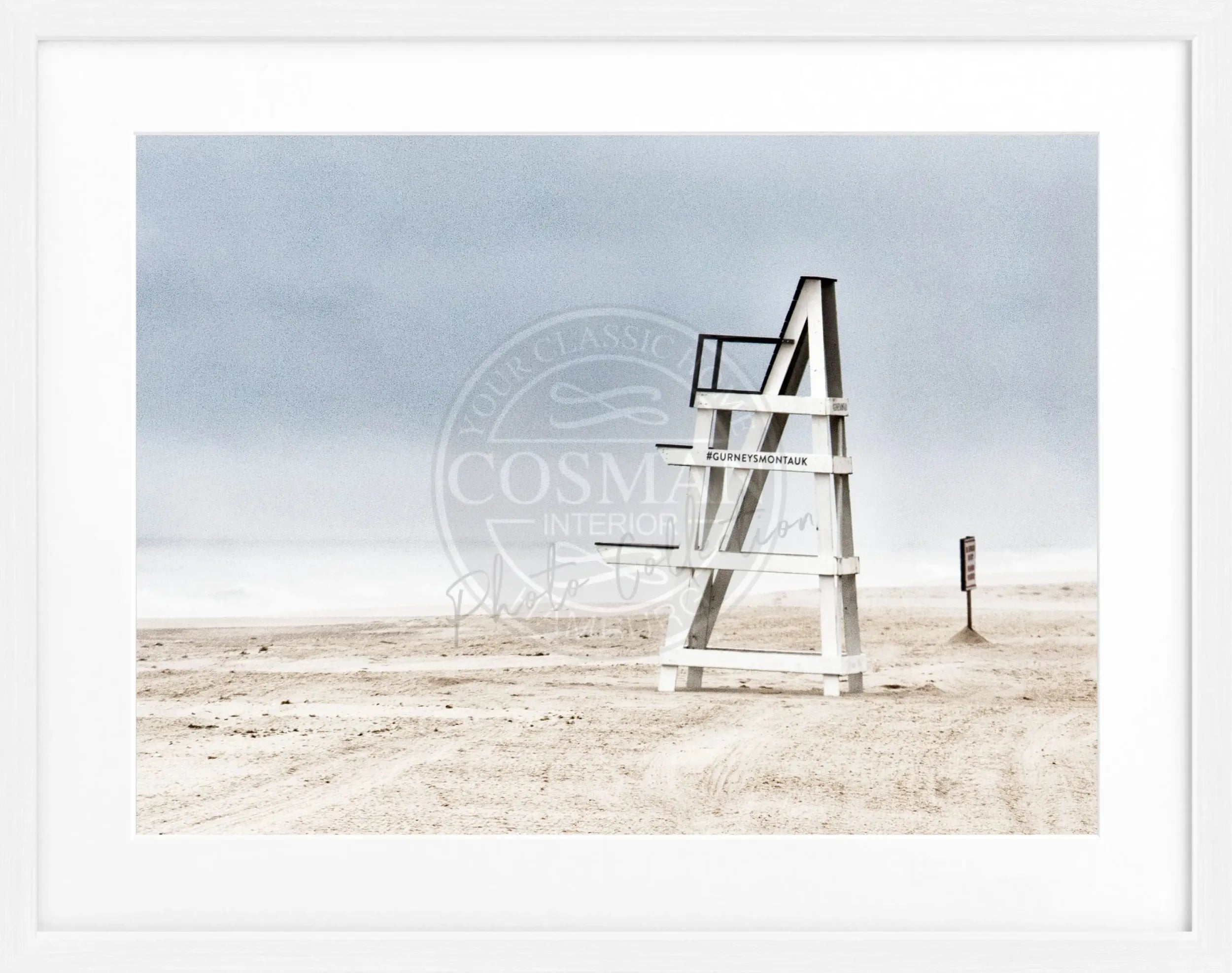Schwarz-weiß Poster mit Rahmen, Hamptons Long Island ’Beach’ von Cosman-Photocollection, Maße 31x25cm, stilvolle Wanddekoration