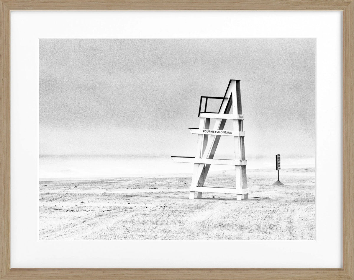 Schwarz-weiß Poster mit Rahmen, Hamptons Long Island ‘Beach’, von Cosman-Photocollection, 31cm x 25cm, kunstvolles Meeresmotiv
