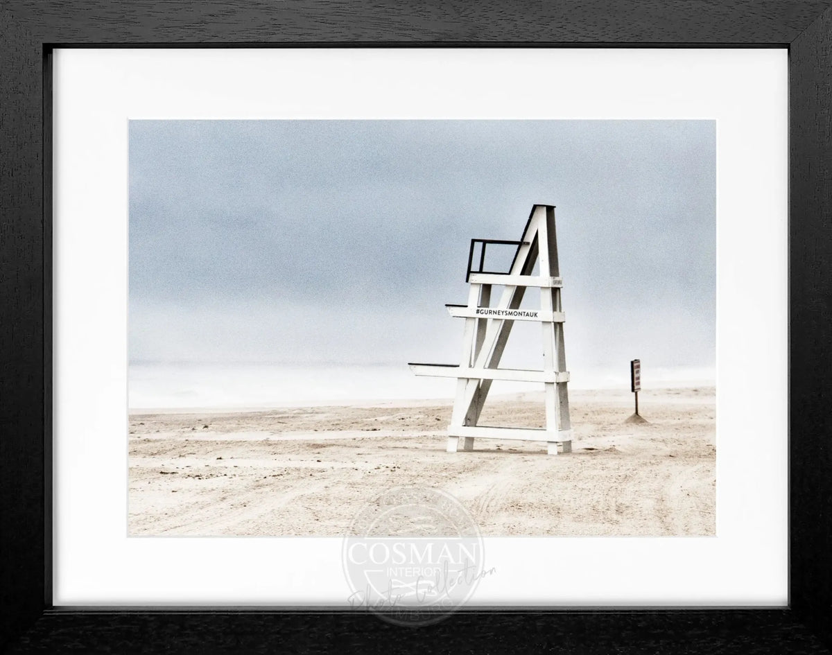 Schwarz-weiß Poster mit Rahmen, Hamptons Long Island ’Beach’, Cosman-Photocollection, 31x25cm, Strandmotiv
